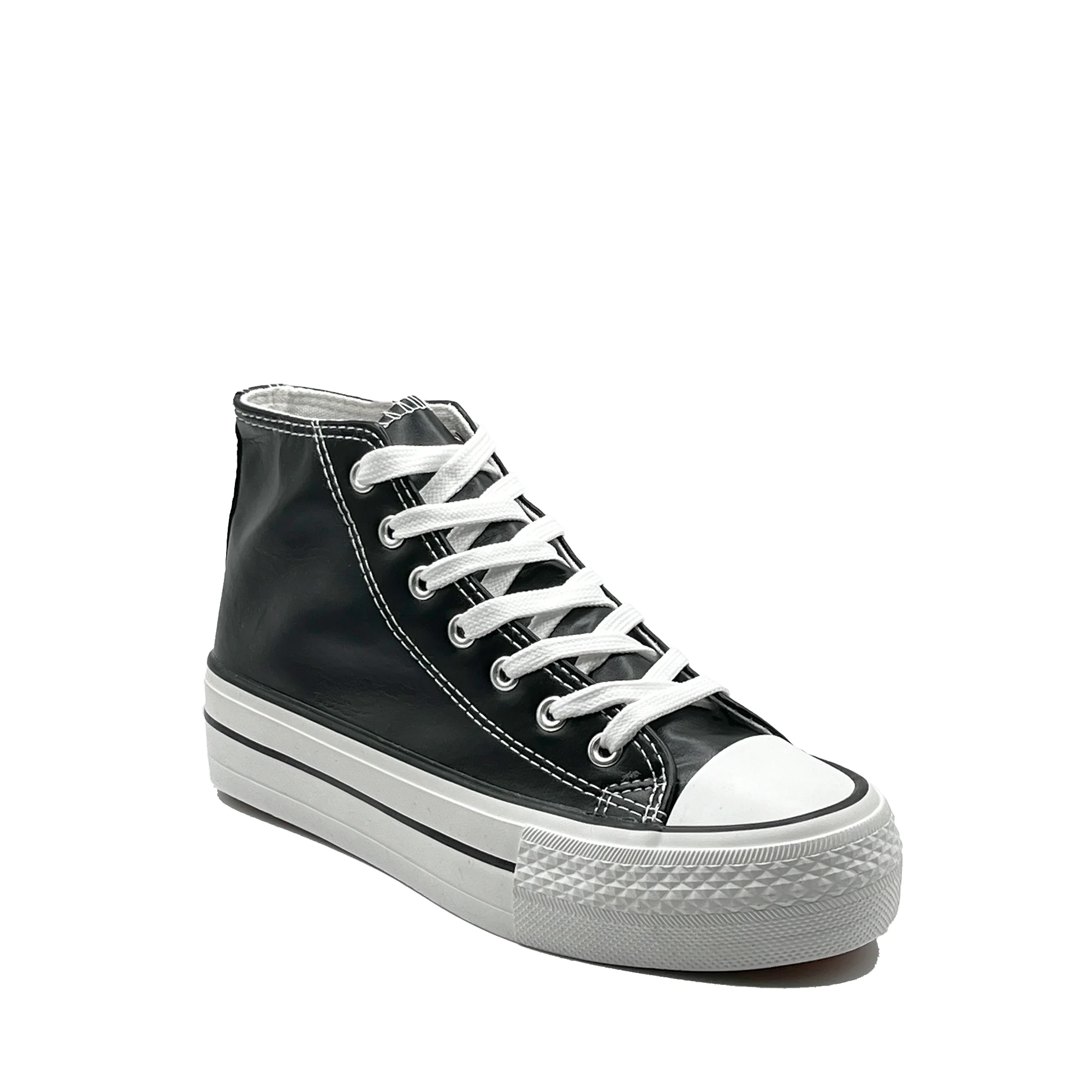 JZ Hermanos Zapatillas de lonas poli piel con triple suela para mujer