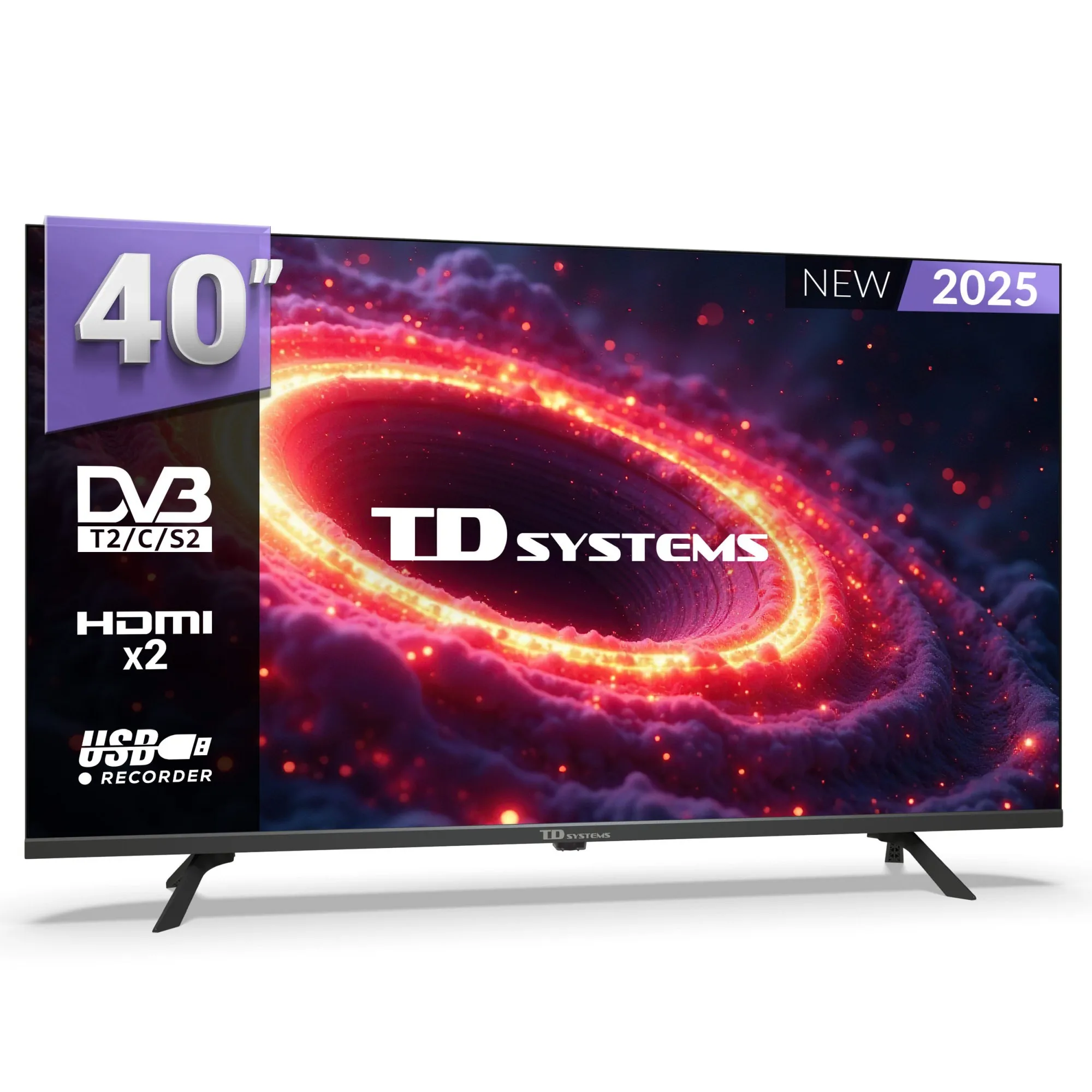 40 inch full hd tv not smart tv, usb recorder player, dvb-t2/c/s2 digital tuner - td systems k40dlk21f