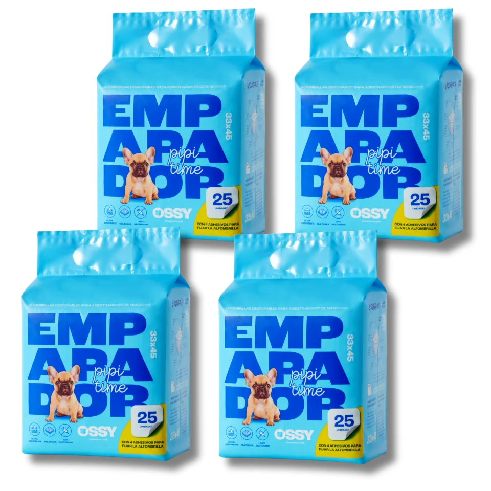 Empapadores Perros Desechables (25 - 50 - 75 -100 Unidades) 33x45 Perros Pequeños (S), Antideslizante con 8 Capas Stop Fugas, Empapdor de Adiestramiento para Perros, Ultra Absorbente,Secado rápido