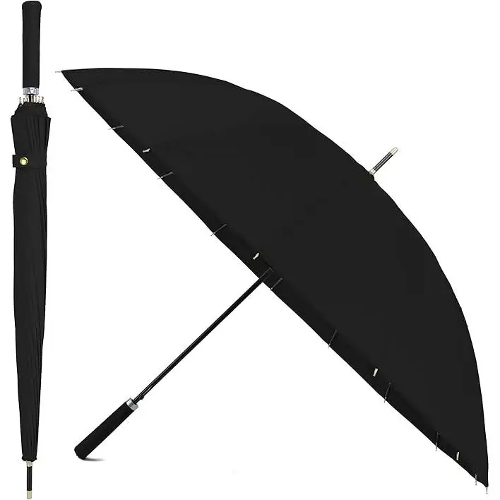 C.A | Paraguas Largo Automático ☔ | Resistente al Viento Fuerte | 16 Varillas Reforzadas | Cobertura Grande para Lluvia