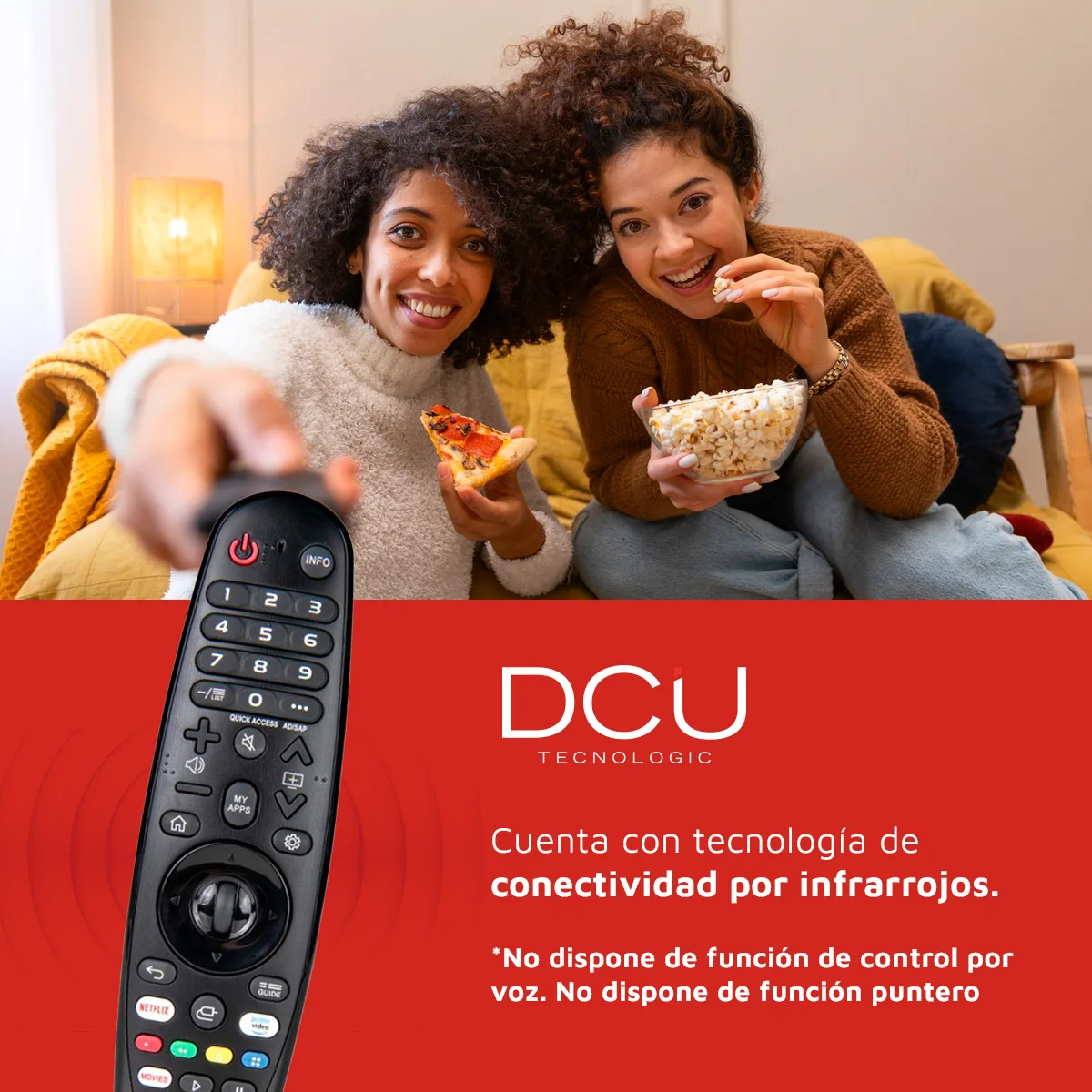 DCU TECNOLOGIC-Universal remote control for TV LG-button for Netflix and Amazon Prime Video-distance: 8 meters