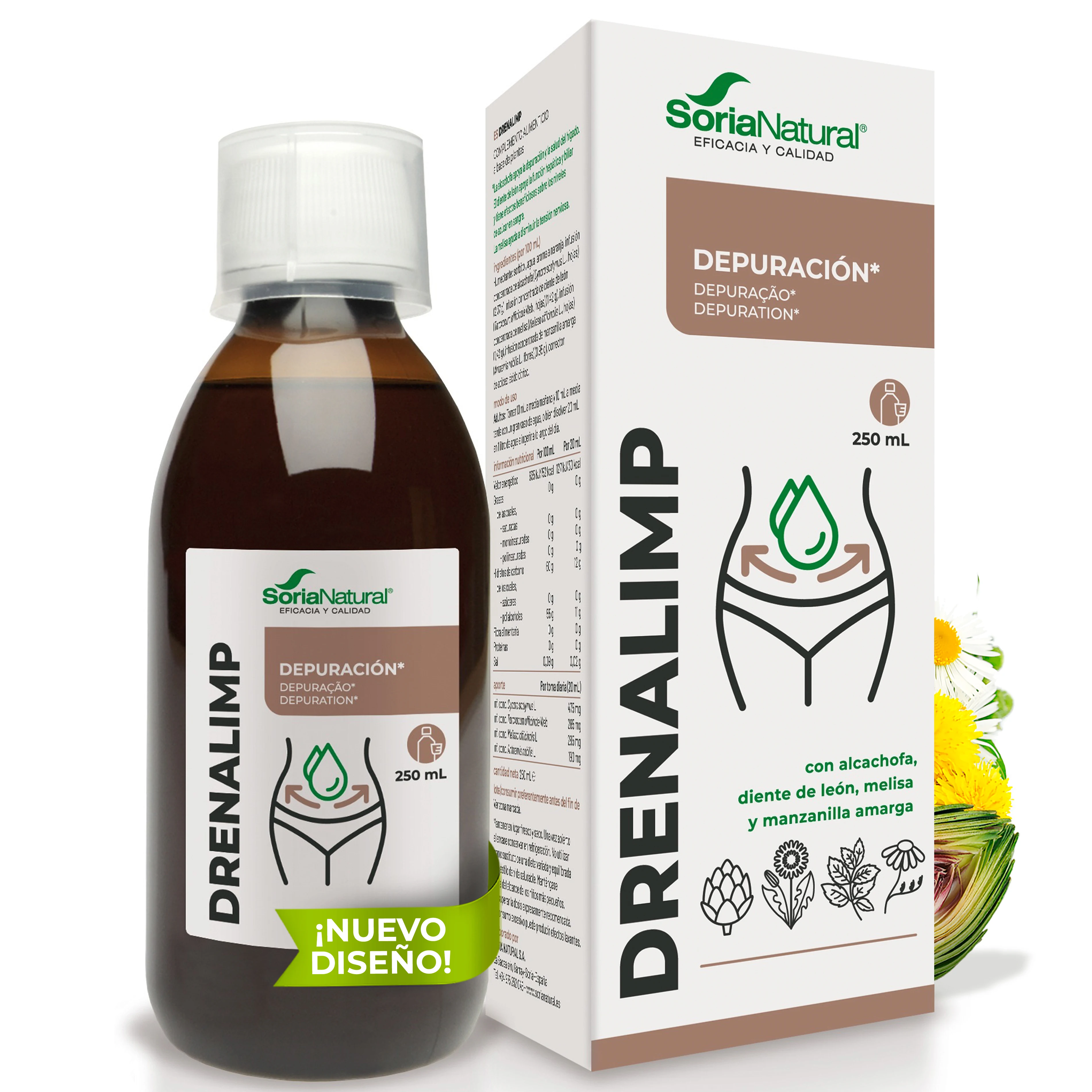 Drenalimp Soria Natural - Bebida Diurética - Botella de 250ml