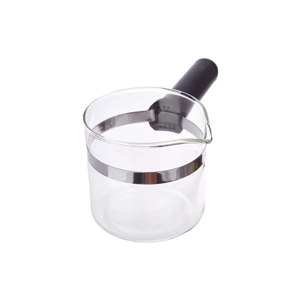 Anakel Home Repuesto de Jarra Cafetera Universal con Mango Largo de Plástico de 8,5cm de Alto y 8,6cm de Diámetro Jarra Café para 4-6 tazas Cristal y Plástico Negro