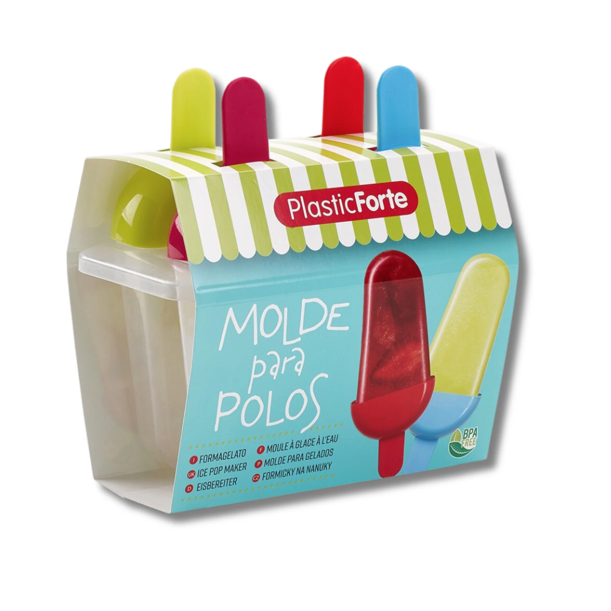 Plastic Forte BRICOME - Molde para Helados Caseros - Palera de 4 Polos Fácil y Rápido - Libre de BPA
