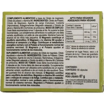 Magnesium + potassium 60 capsules of integralia