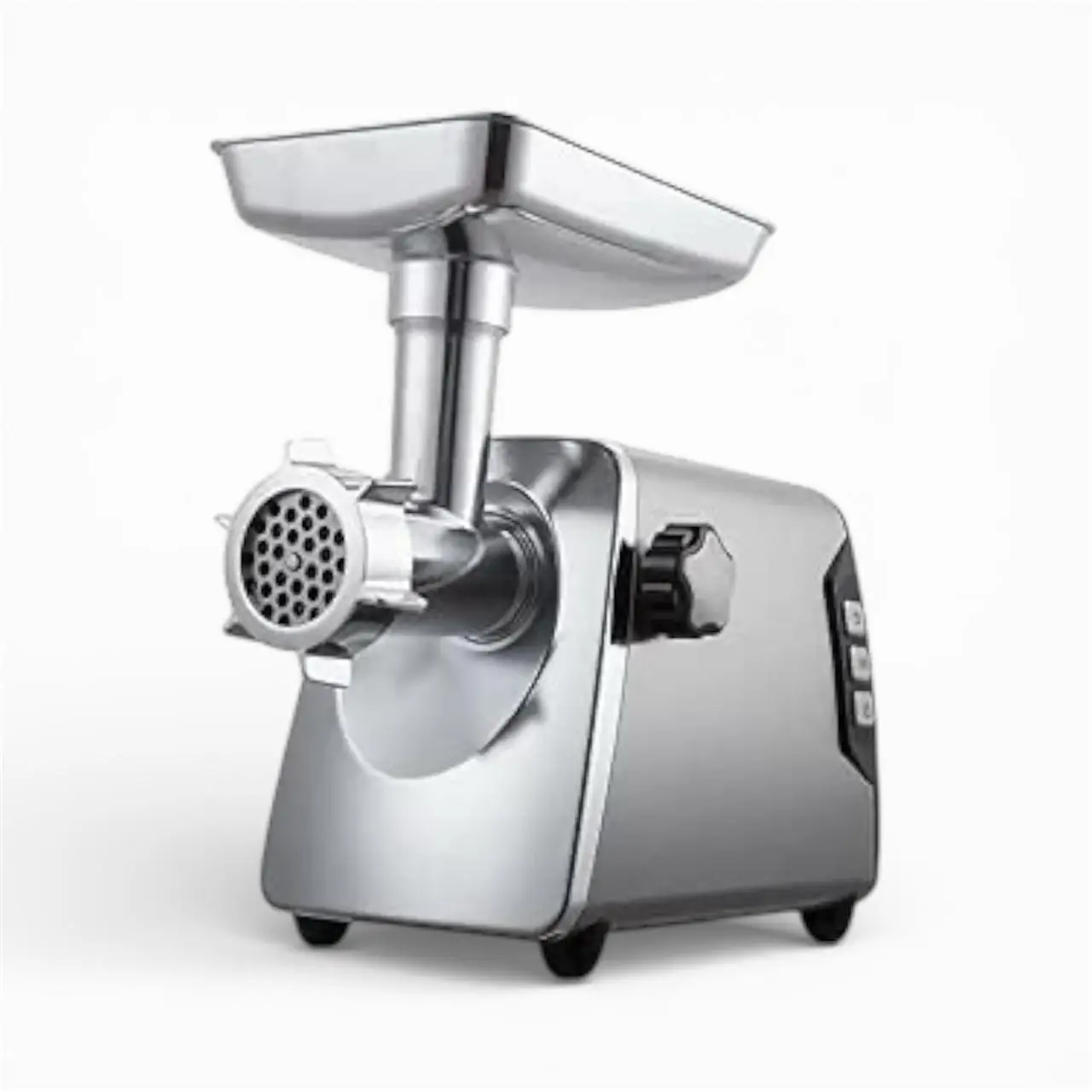 Royal Swiss - Picadora de carne eléctrica (2000 W, acero inoxidable, función inversa, compacta y potente, accesorios incluidos, picadora multifunción para carne, salchicha, salsa y relleno