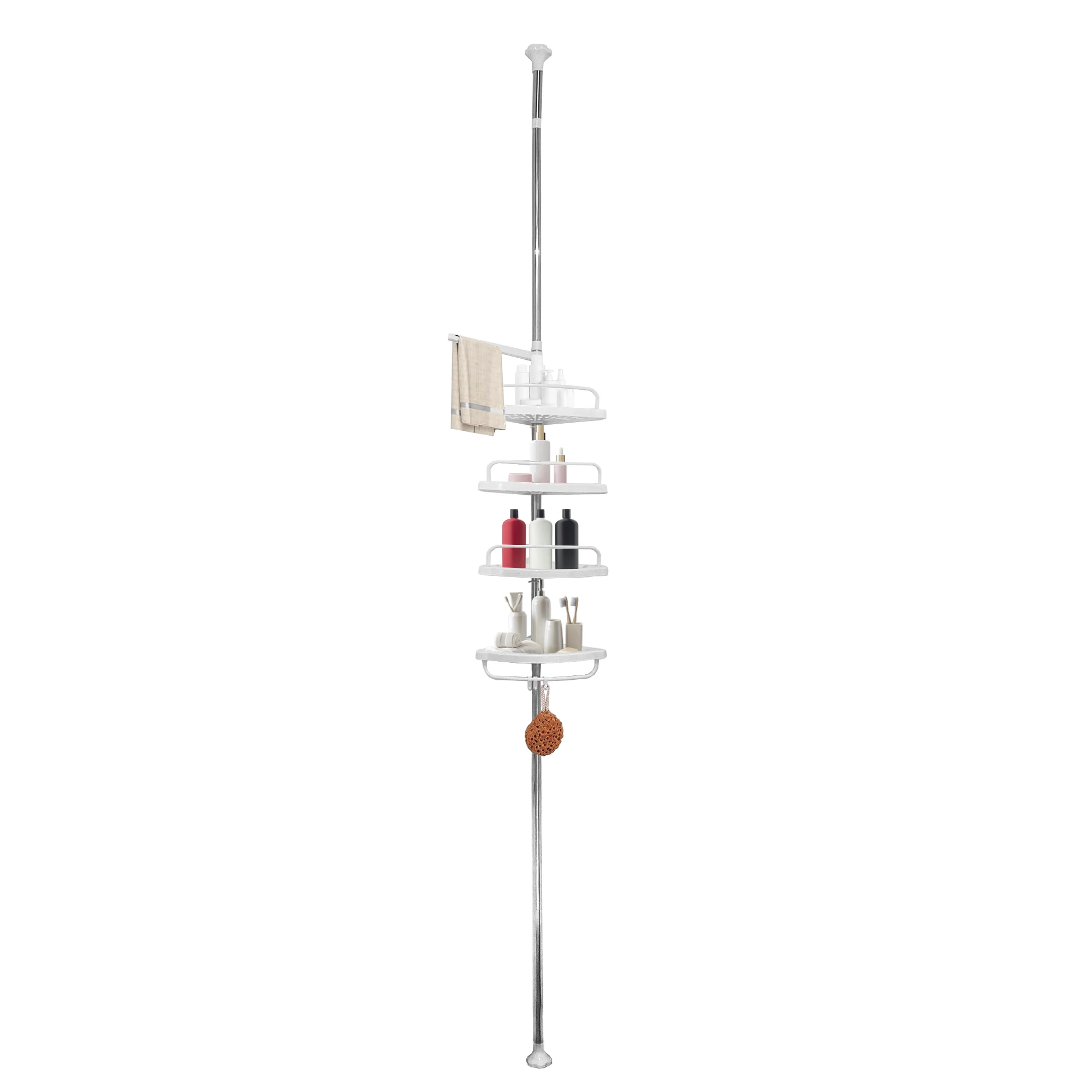 Estantería Telescópica de Baño 213 a 273 cm Nyana Home – 4 Estantes Ajustables – Sin Taladro – Acero Inoxidable