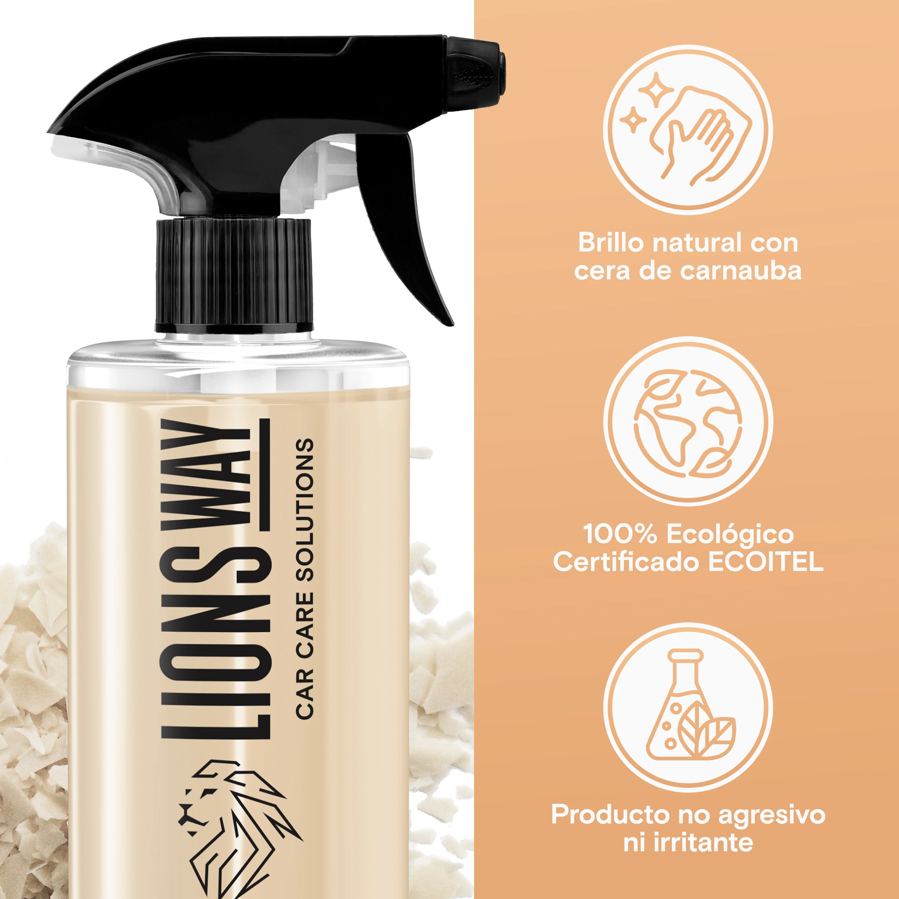 Lionsway-carnauba liquid wax, dry cleaning with Carnauba wax. Extreme brightness-includes professional cloth