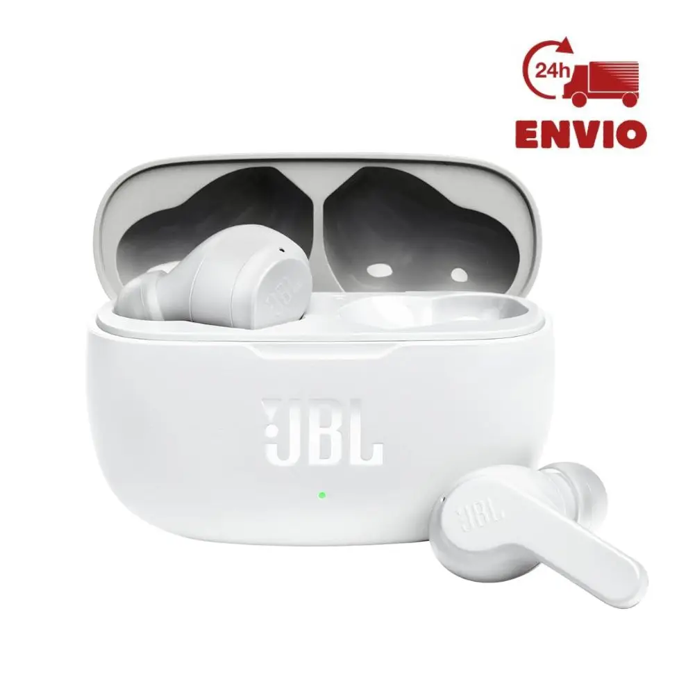 JBL Wave 200TWS | Auriculares Inalámbricos con Sonido JBL Deep Bass, Asistente de Voz, Control Táctil, Resistencia al Agua IPX2, hasta 20 Horas de Reproducción, Cancelación de Ruido Activa, Micrófono