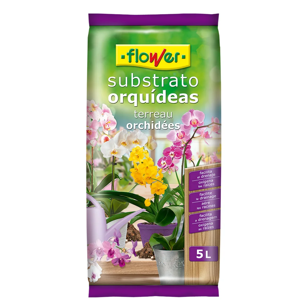 Flower Substrato Orquídeas - Amplia Gama de Orquídeas - 5 L