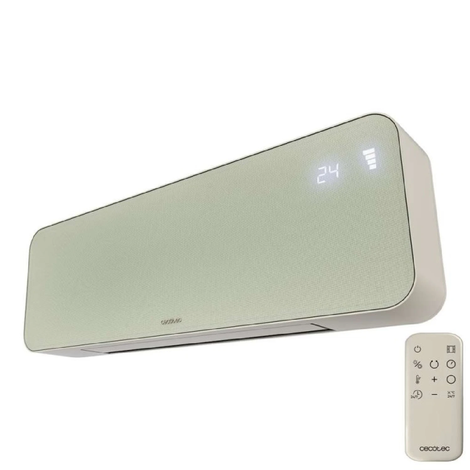Cecotec Calefactor Cerámico de Pared con Mando ReadyWarm 3000 Textile. 2000W, 3 Modos, Calor Uniforme, Oscilación, LED