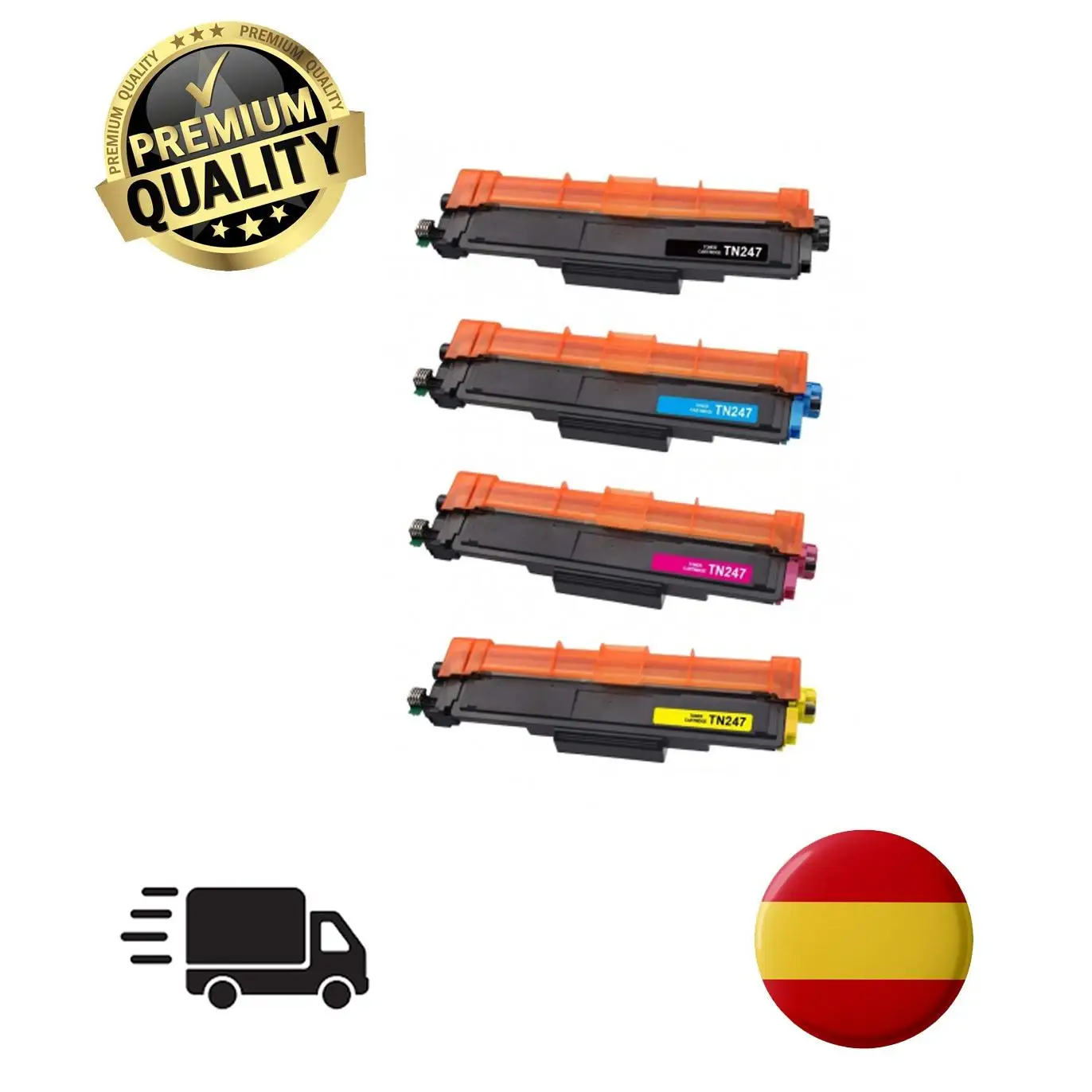 Pack 4 Toners Brother Compatibles TN-247 con Chip - Alta Capacidad de Impresión