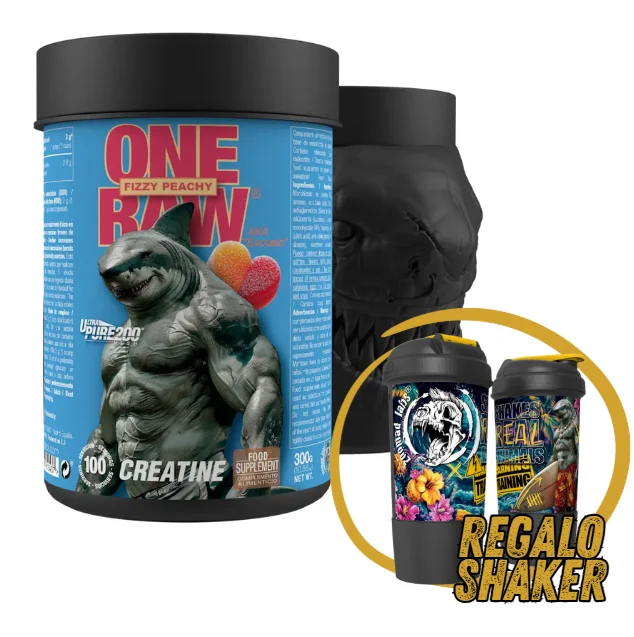 ZOOMADLABS - ONE RAW 300g Creatine Zoomadlab - REGALO SHAKER Zoomadlab- UltraPure 200 - AKA ESCUALO - 300g - La creatina monohidrato mejora el rendimiento energético y la construcción muscular beneficiando el crecimiento natural de los músculos.