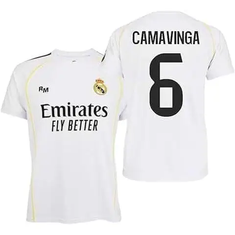 Real Madrid - Réplica Camiseta CAMAVINGA Dorsal 6 - Licencia Oficial - Talla Adulto