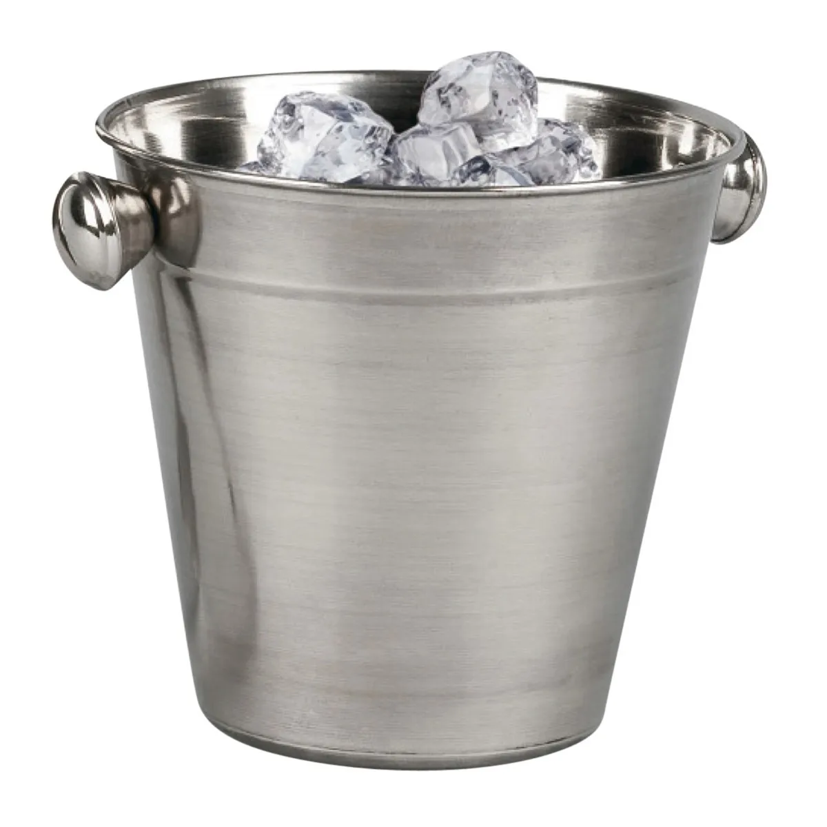 ZYLX SHOPPING – Cubitera de Acero Inoxidable Ø14×13,5 cm | Cubo de Hielo con Asas Laterales | Enfriador de Bebidas Elegante