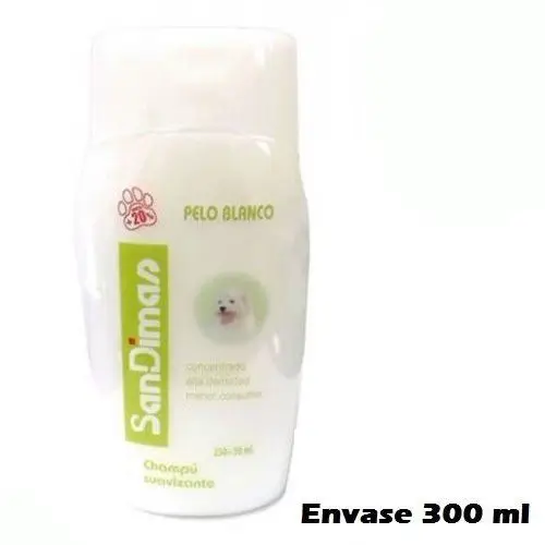 Champú suavizante SANDIMAS 300ml para perros de PELO BLANCO