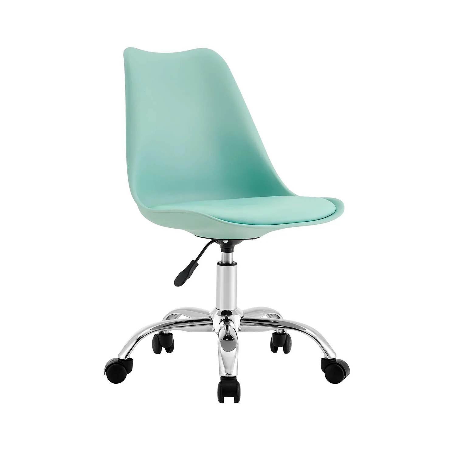 Silla de Escritorio Ergonómica con Ruedas Eyre de Thinia Home | Silla Nórdica Acolchada Giratoria Moderna Altura Ajustable | Silla de Escritorio de Oficina Estudio Dormitorio 97x47x58cm