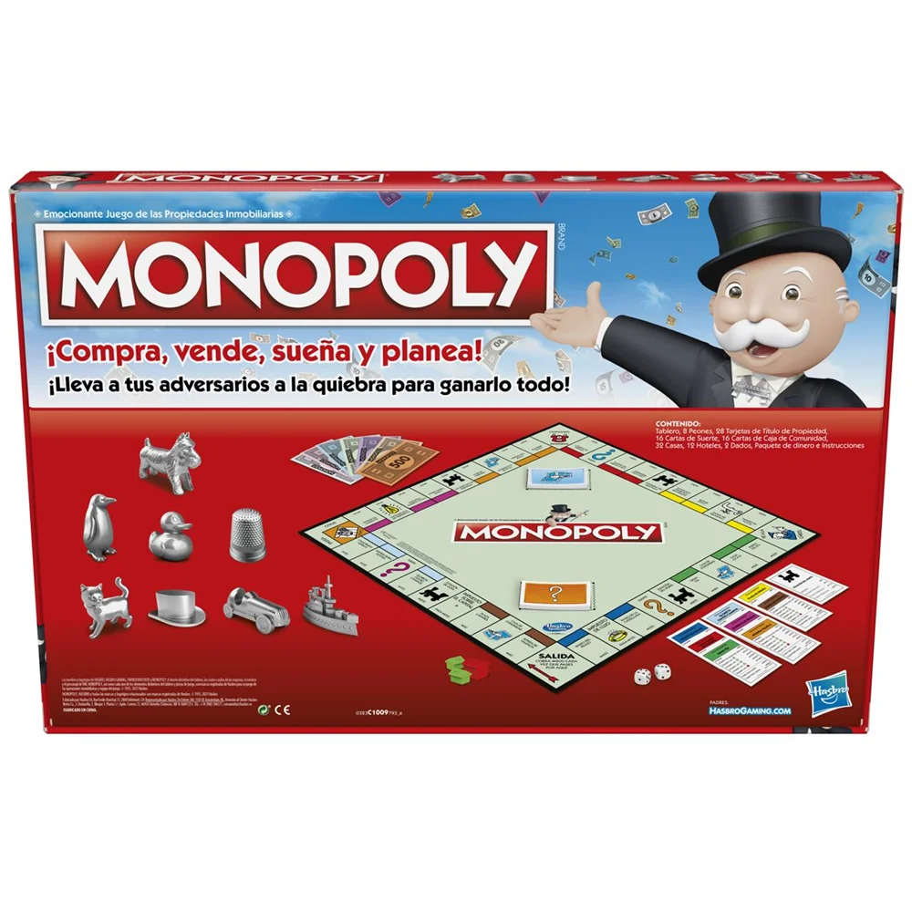 Classic Monopoly Madrid Hasbro - Spanish board game for ages 8 to 99 with custom Madrid game board, 8 unique tokens, property cards, houses, and hotels, ideal for family entertainment and fun game nights. #4