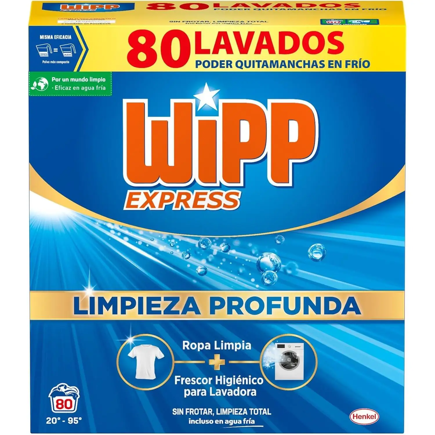 Detergente en polvo limpieza profunda 80 lavados 4 kg - Wipp Express