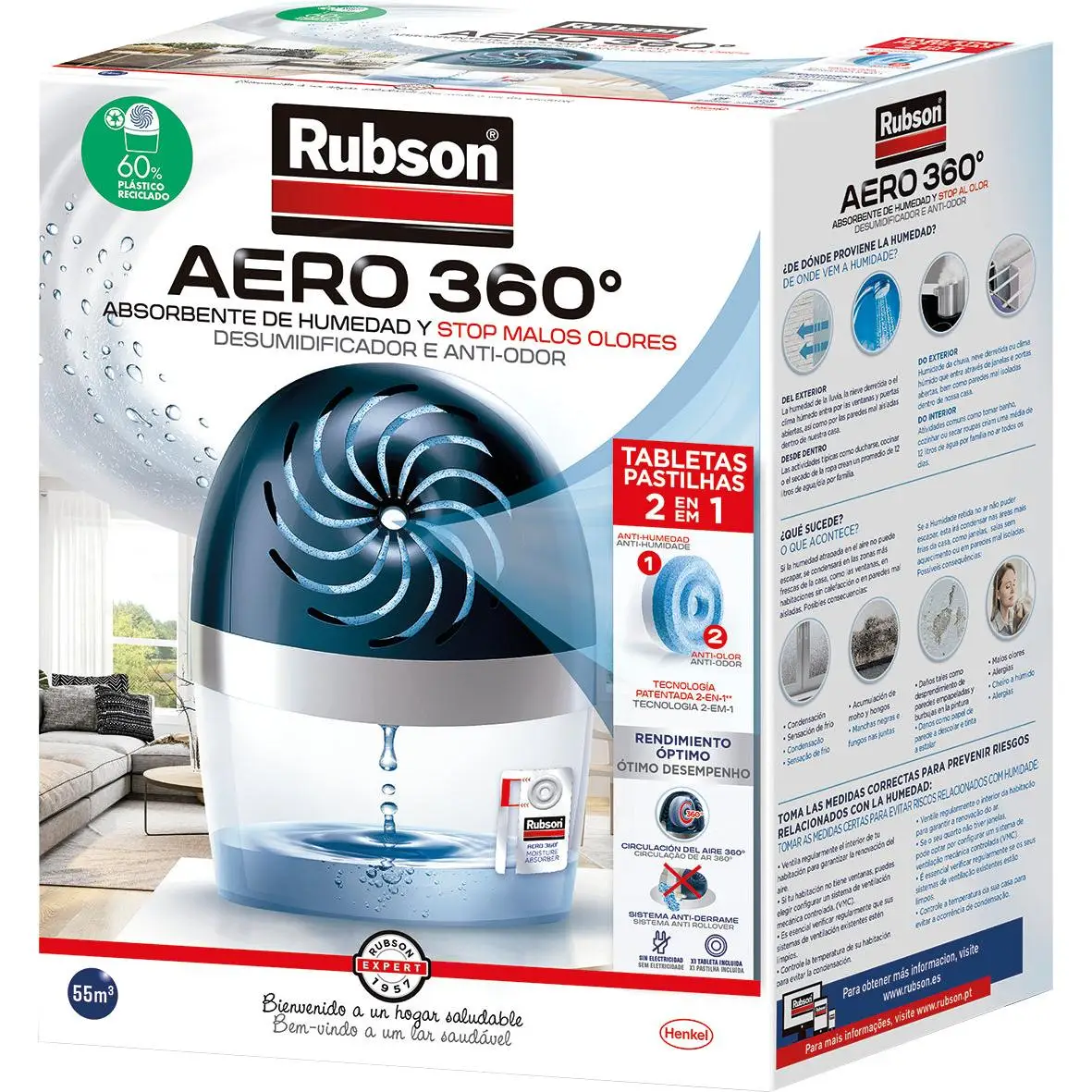 Dehumidifier Rubson AERO 360 °-absorbs moisture and neutralizes odors