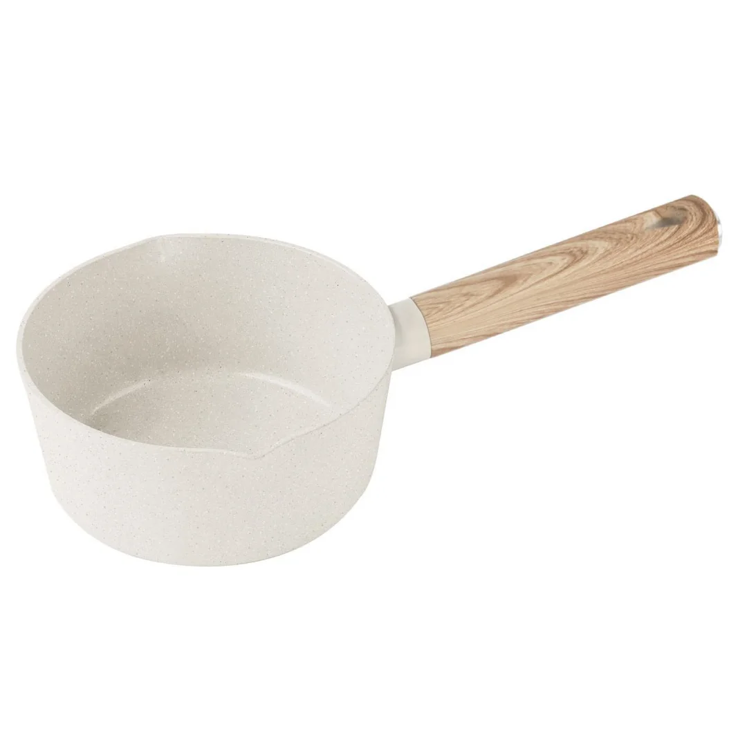 TopRed | Quttin Cacerola Pequeña16 × 7,5 cm, Revestimiento Antiadherente, Mango de Madera, Apta para Múltiples Fogones y Lavavajillas, Ideal para Calentar Salsas y Platos Cremosos