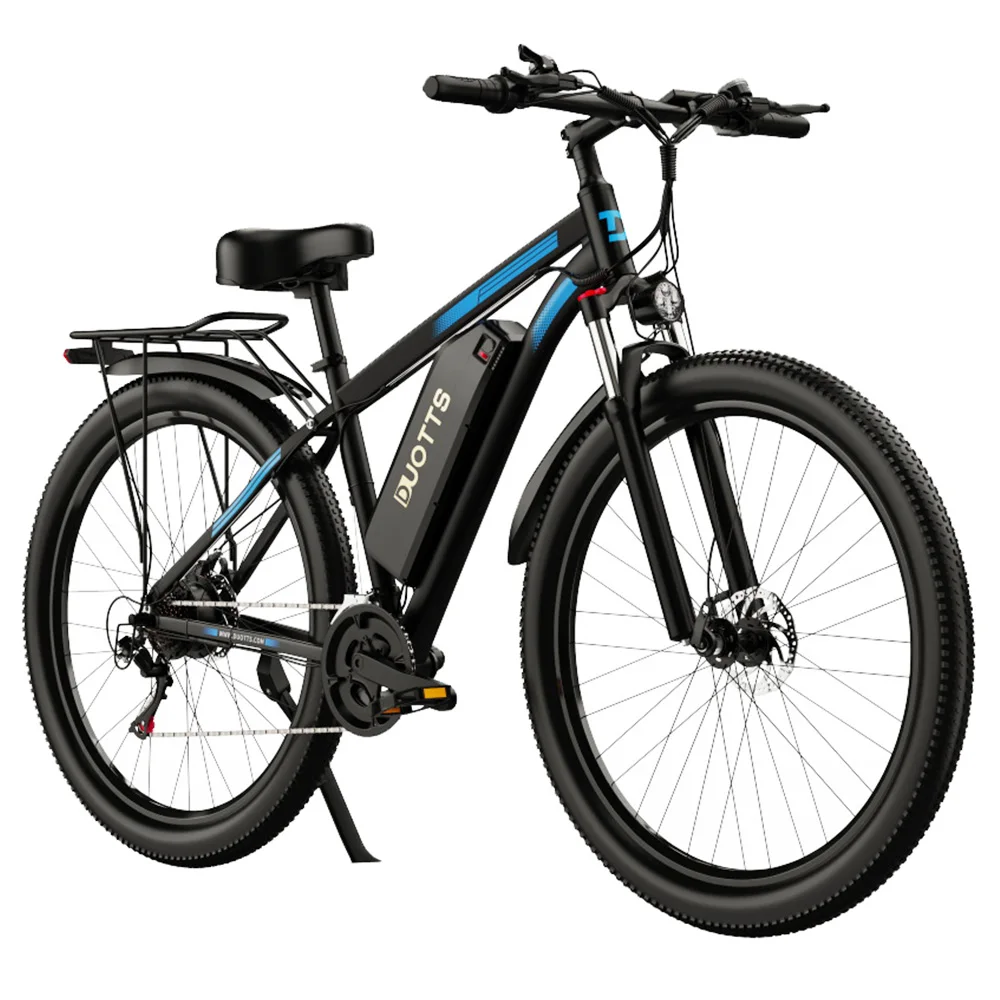 DUOTTS C29 electric bike 750W 1 batteries 48V 15Ah range 50km Max speed 50 km/h Shimano 21 speed gear 30 degree climbing capacity magnesium alloy aluminum rear luggage rack