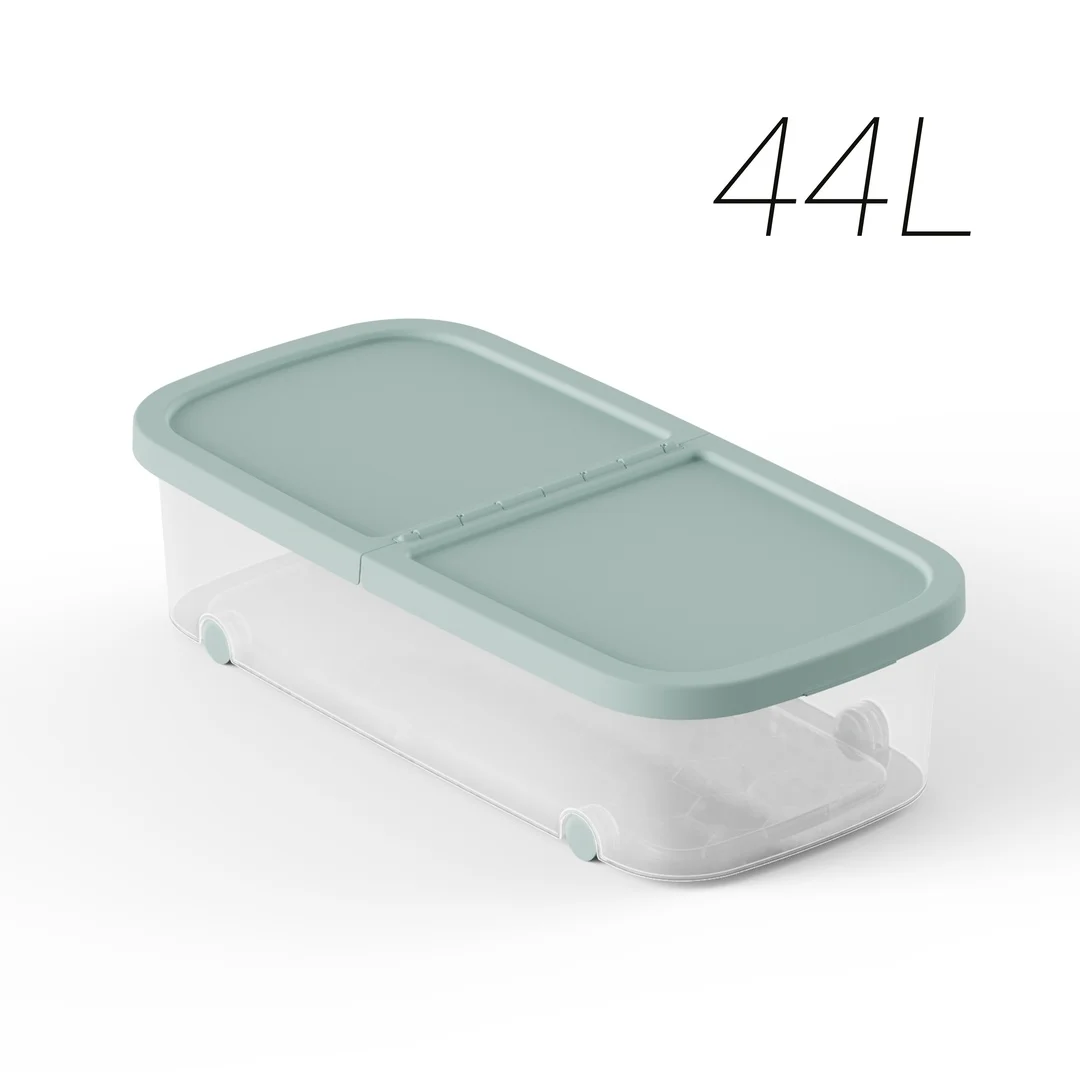Caja de Almacenamiento con Ruedas Plastiken 79x39x20 cm, 44L, Verde Menta