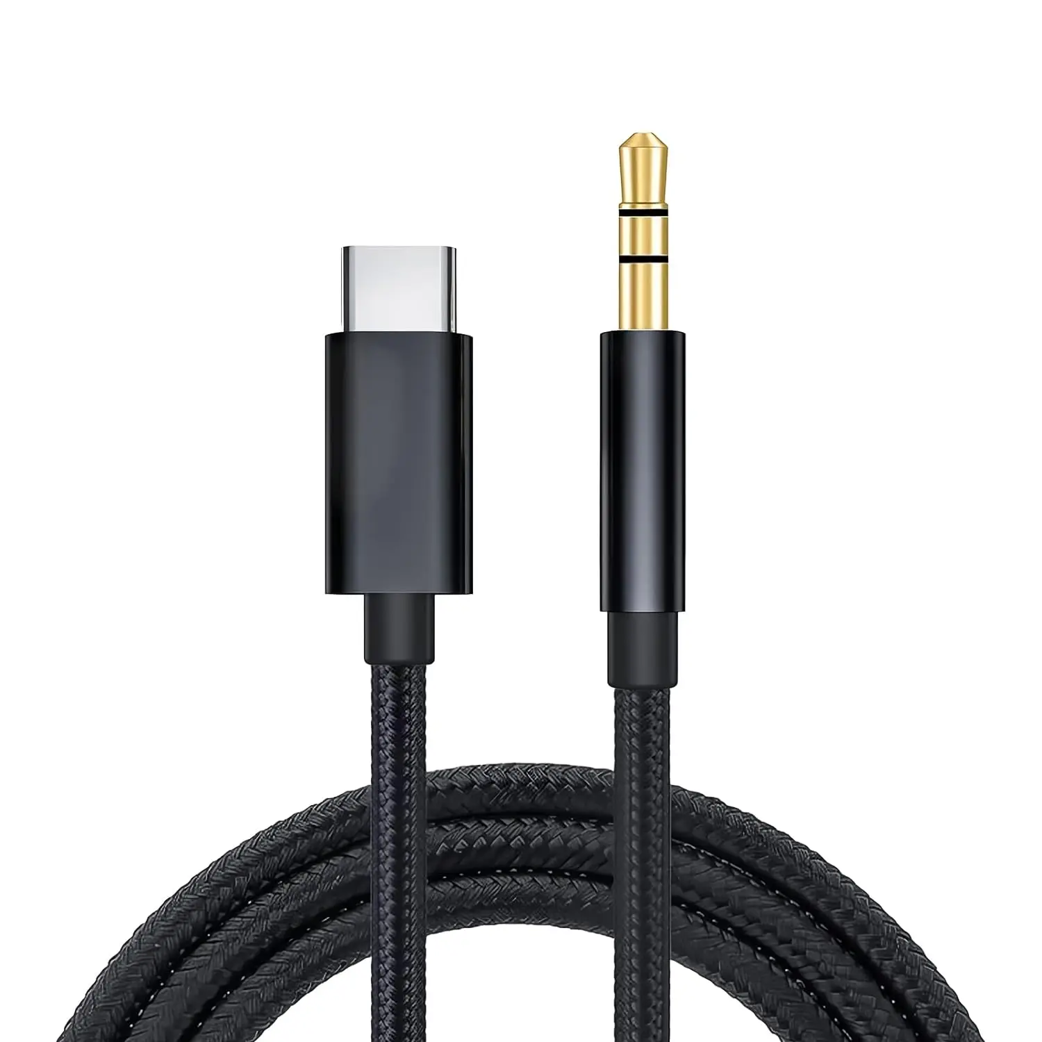 TEMCO Cable Auxiliar de USB C a Jack 3.5mm 1M, Cable Aux para Coche, Cable Nylon Trenzado Jack Audio Auricular, Cable Adaptador USB C a Aux, Para Escuchar Musica de Movil en Coche, Compatible con