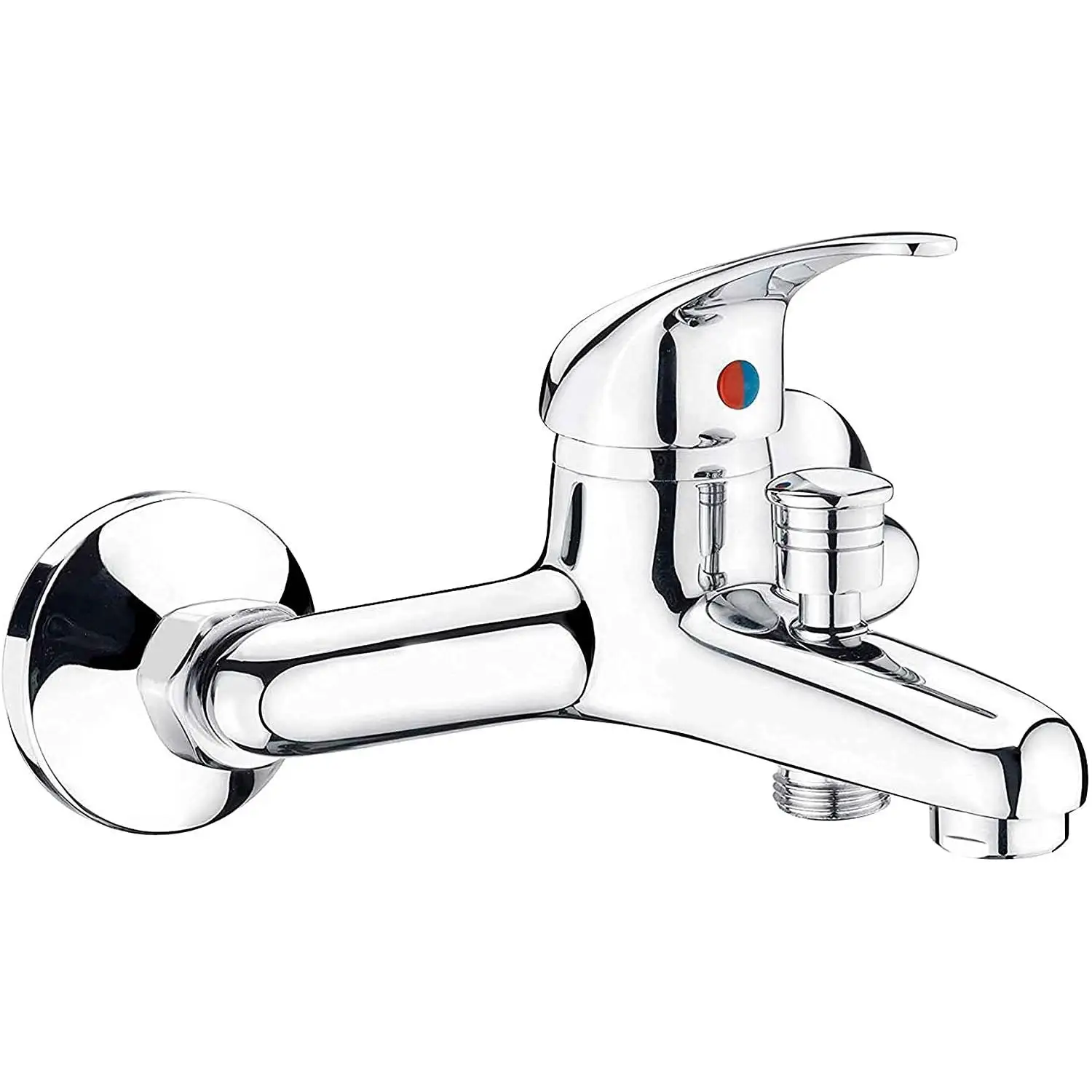 Grifo de Baño Monomando - Grifo con Acabado Cromado - Mezclador Agua Fría y Caliente - Boquilla Fija - Grifo Ideal para Bidé, Lavabo Baño - Alto 10,5 cm x Profundo 13,5 cm