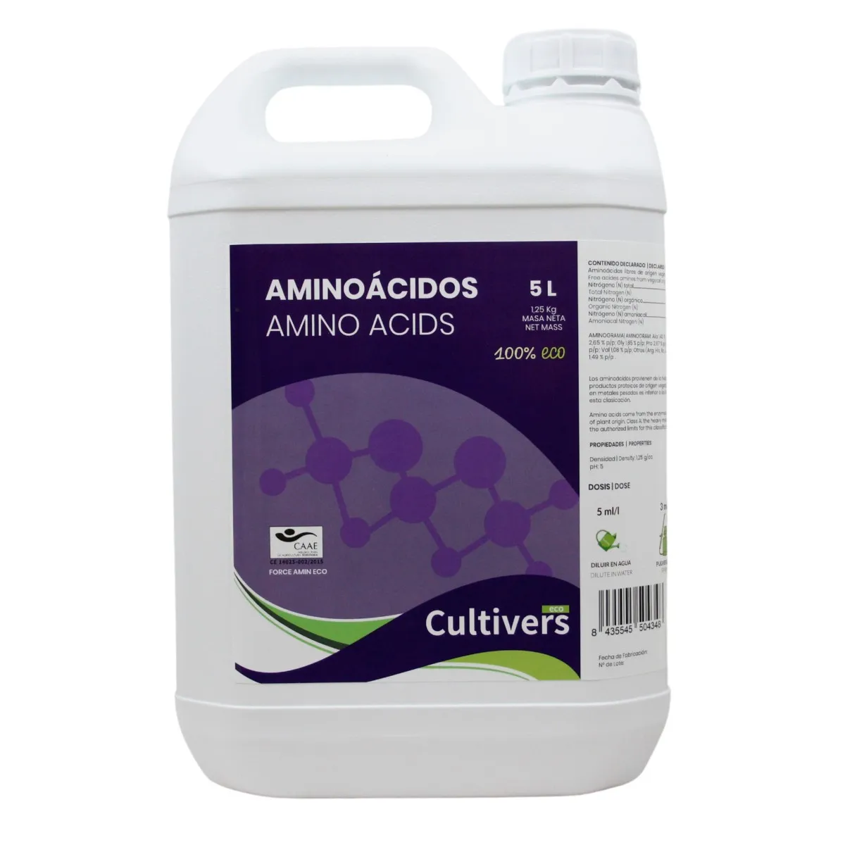 CULTIVERS vegetable amino acid fertilizer 5 L. Outdoor and indoor plant growth enhancer fertilizer