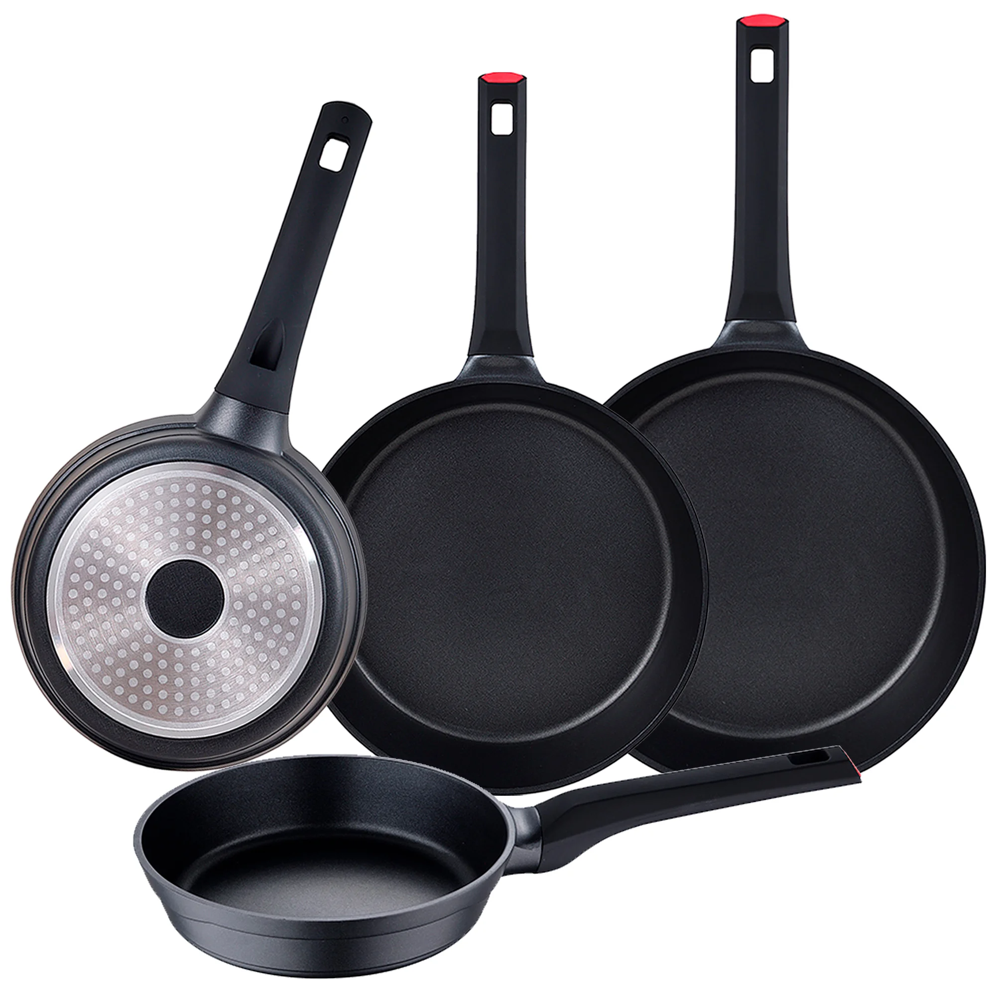 20-24-28-30 cm SAN IGNACIO 4-pan set in cast aluminum Energy Pro + bottom fit for all fires