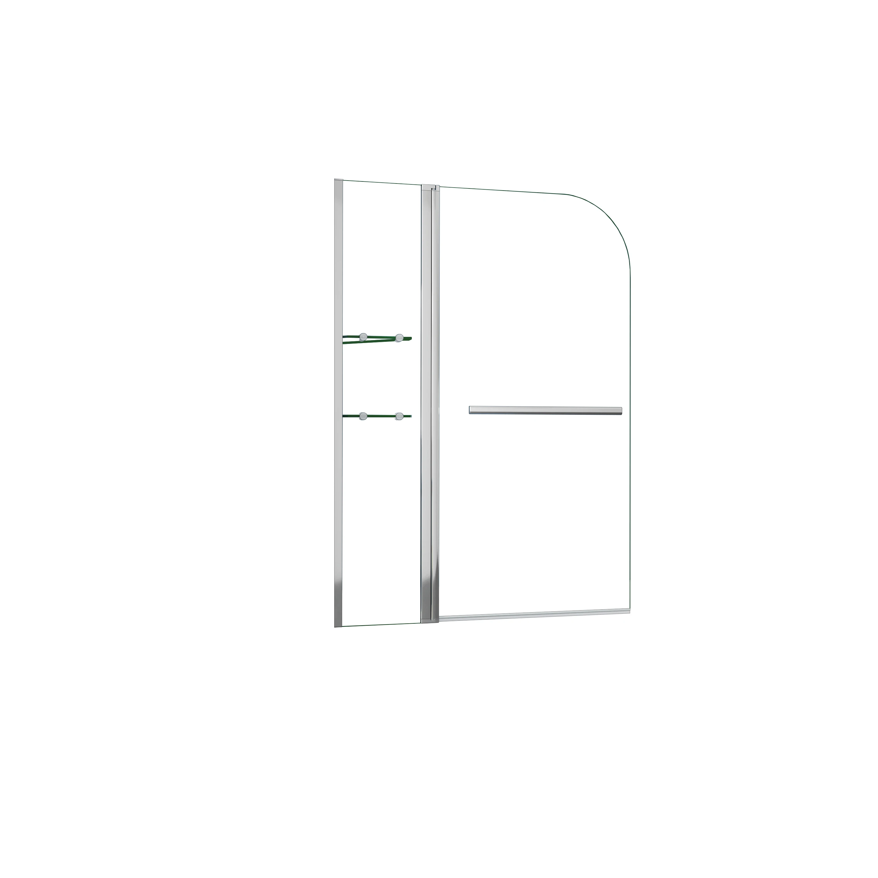 Mampara de Bañera Abatible Giratoria Vidrio Templado 6 mm con 2 Repisas y un Toallero,Cromado,Altura 140cm