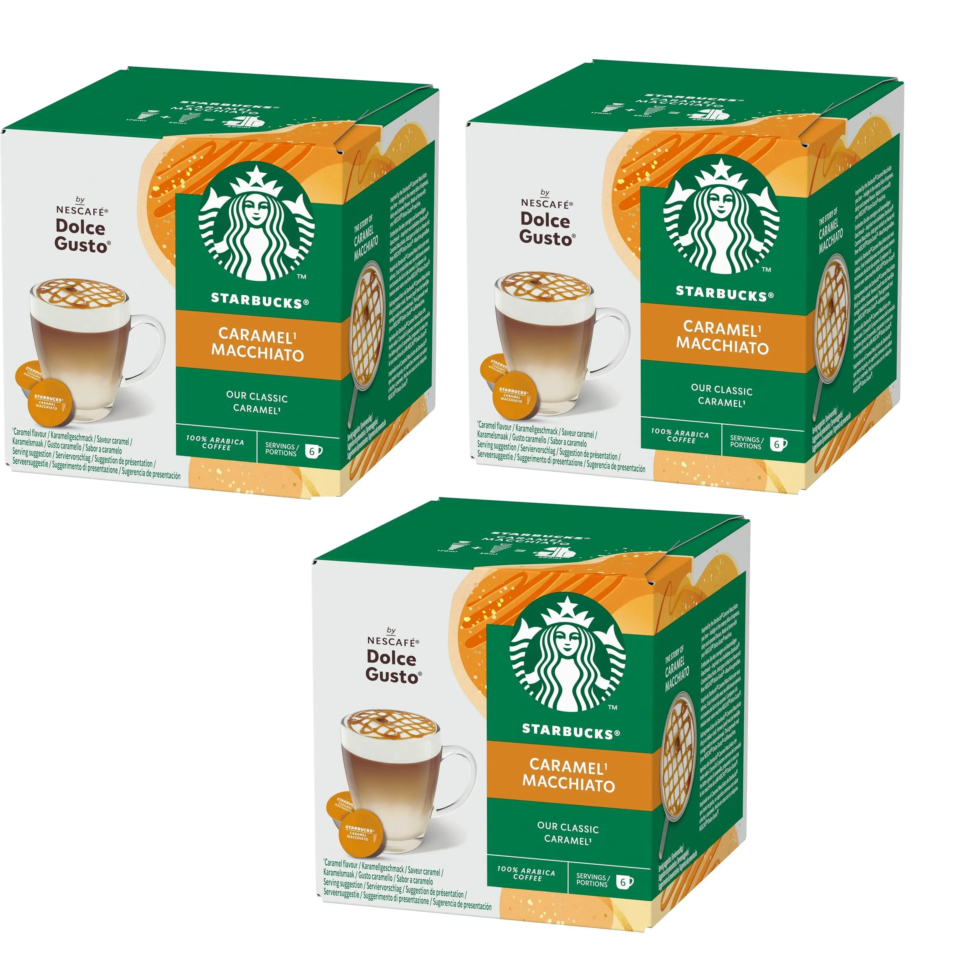 Dolce Gusto STARBUCKS Latte Caramel (leche Caramelo) 36 capsulas  3x12
