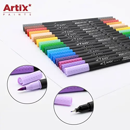 C.A - ARTIX Lettering Brush Pens, 12-96 assorted colors