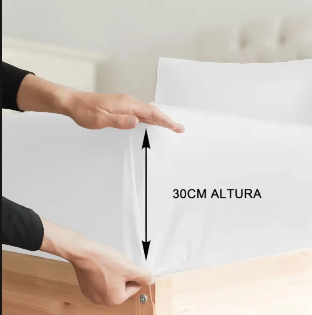 JIMENÉZ HOME mattress Protector waterproof and breathable, curl-100% polyester, height 30cm long up to 200cm, soft silent various sizes comfort JIMÉNEZ.