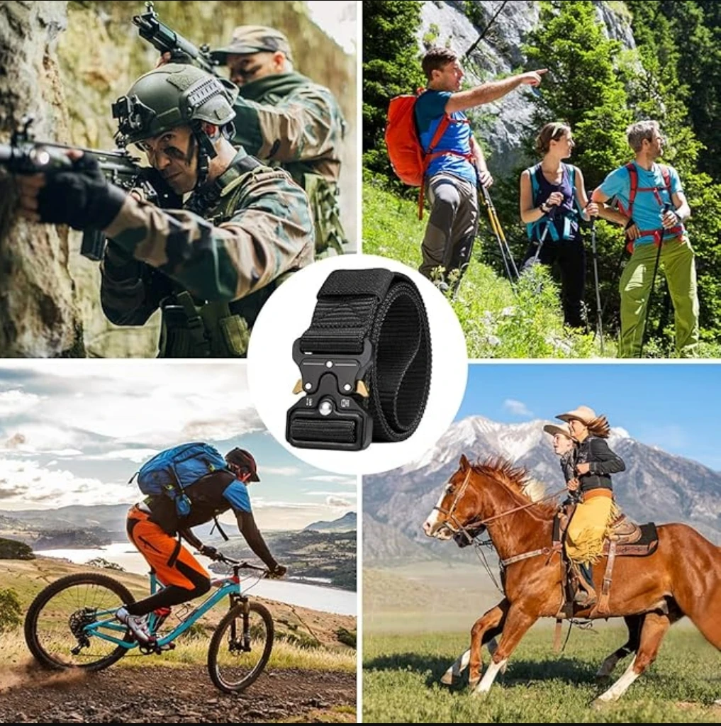 Military/Police Tactical Belt for Men and Women Military-style Nylon Police Canvas Belts with Quick Release Metal Buckle for Army Training