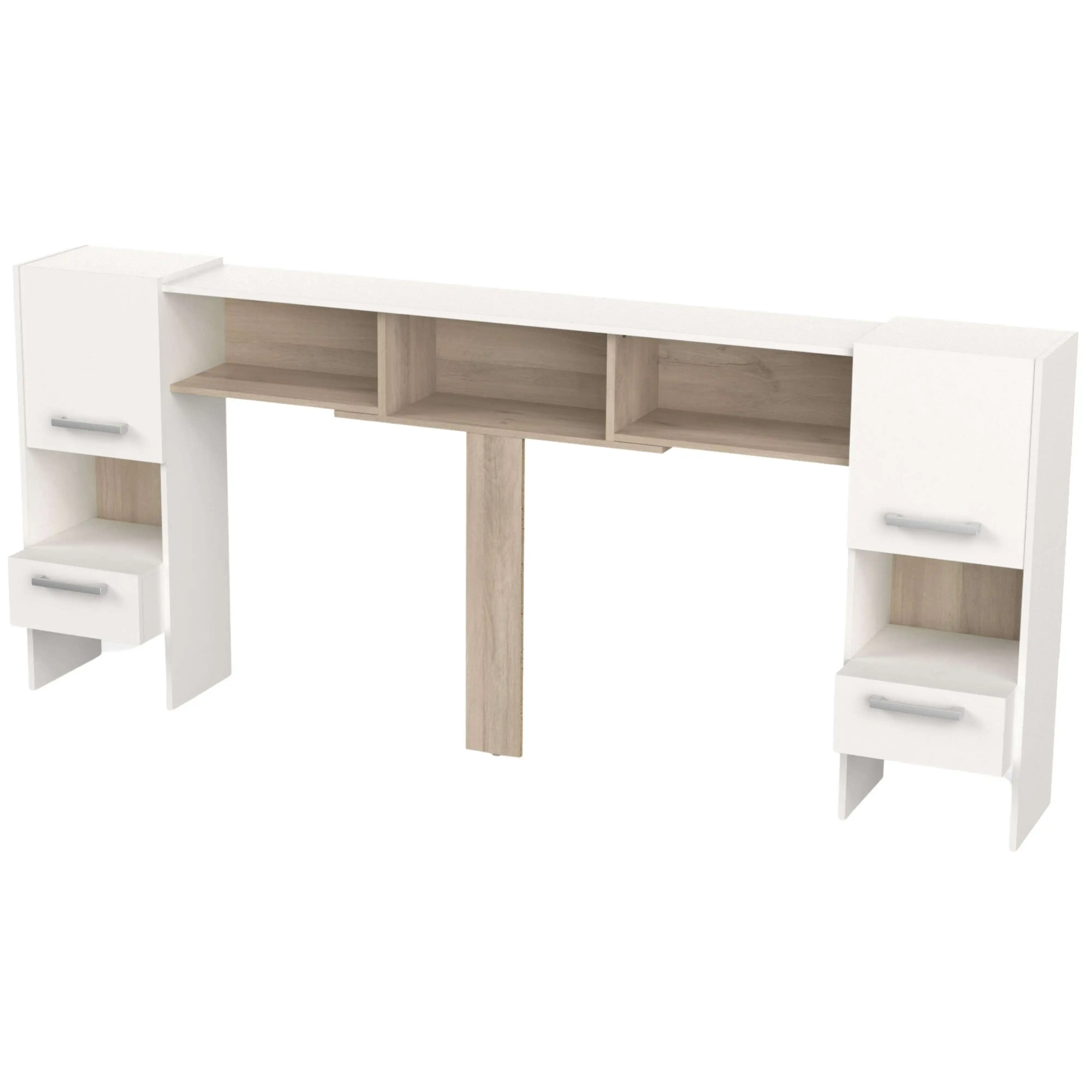 Miroytengo Cabecero Dormitorio Principal Watson color Roble Kronberg y Blanco Mate Habitación Doble 135/140/150 cm