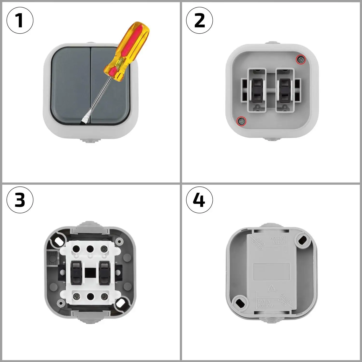Interruptor Doble IP54 Resistente y Duradero | Ledkia