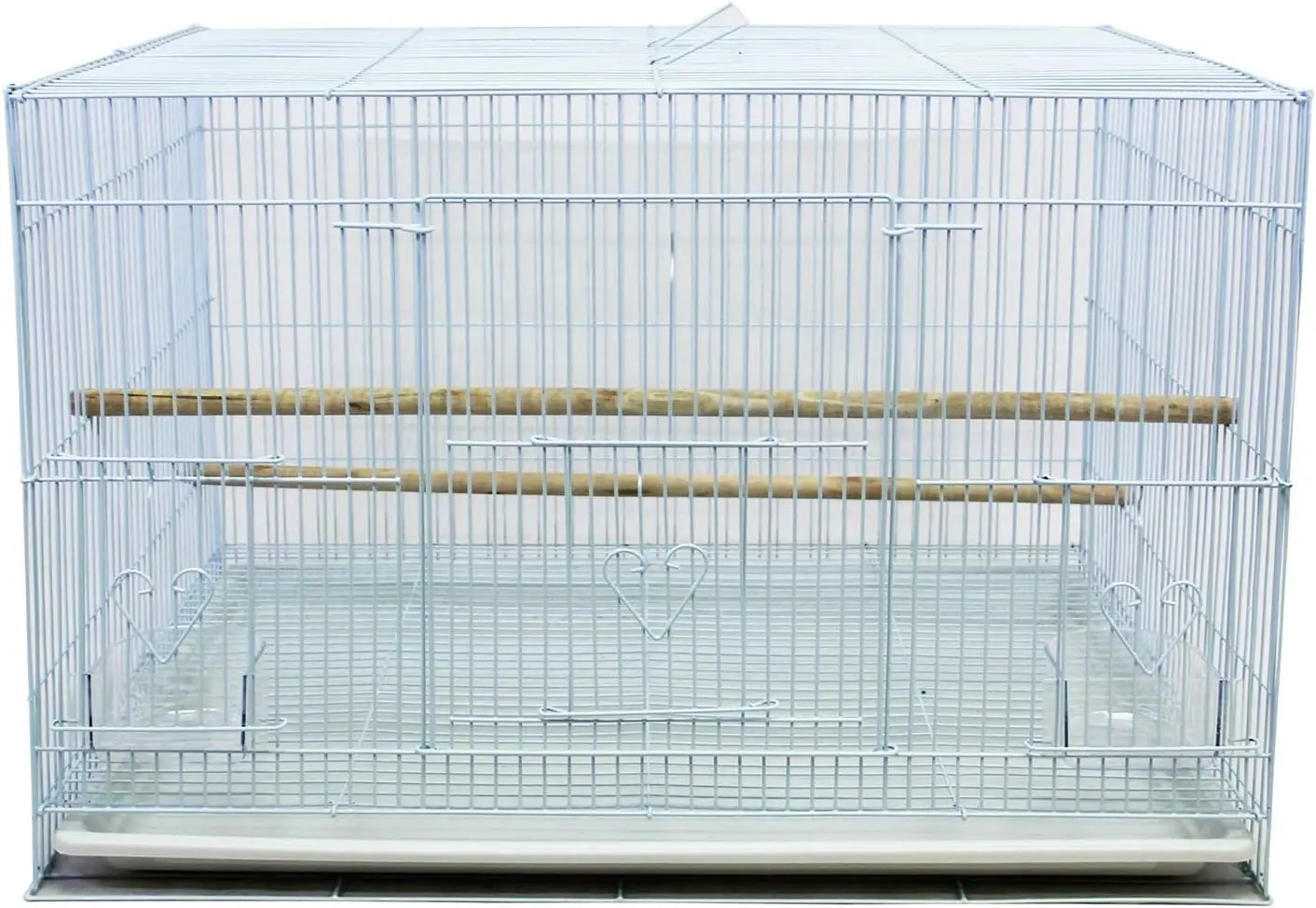Bps metal parrot cage for birds bird house parakeet canaries large cage with feeder booster 60x39.5x40cm white #4