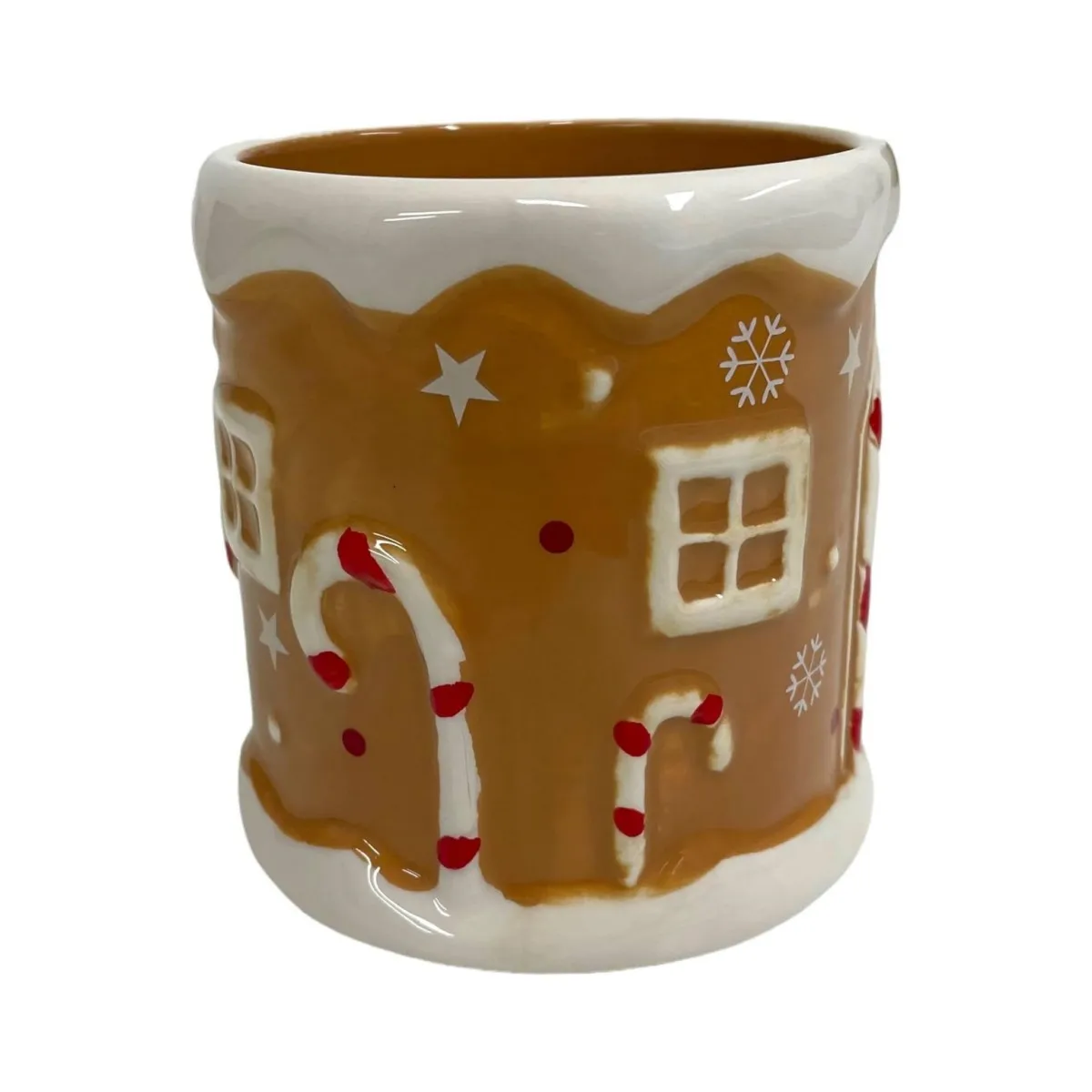 Enjoy your favorite beverages with this Christmas ceramic mug featuring a gingerbread house design, 280 ml capacity, ideal for coffee, tea, or hot chocolate, perfect for festive decor or gifting.