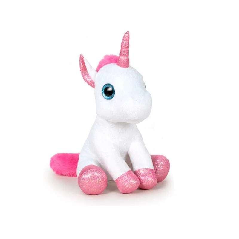 PELUCHE UNICORNIO BLANCO SENTADO 17 CM, PE760016366-4,  PLAY BY PLAY, LICENCIA OFICIAL
