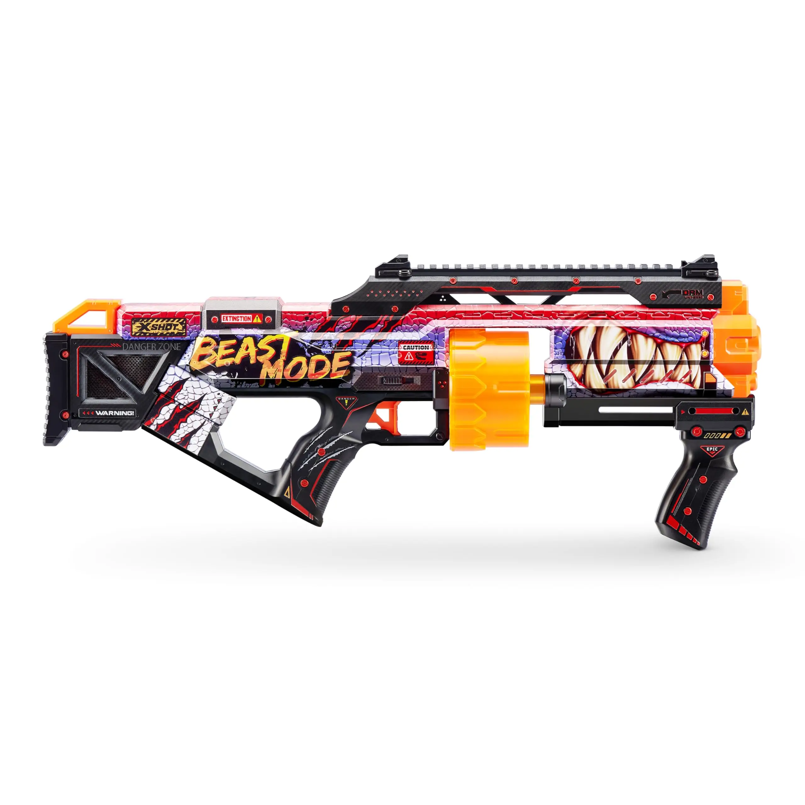 X-shot Dart gun 16 darts-x-shot Skins Last Stand Dart Blaster - Beast Out Skin of ZURU with 16 darts, fast shooting action, Dart technology Air Pocket, foam Blaster for kids, teenagers and adults