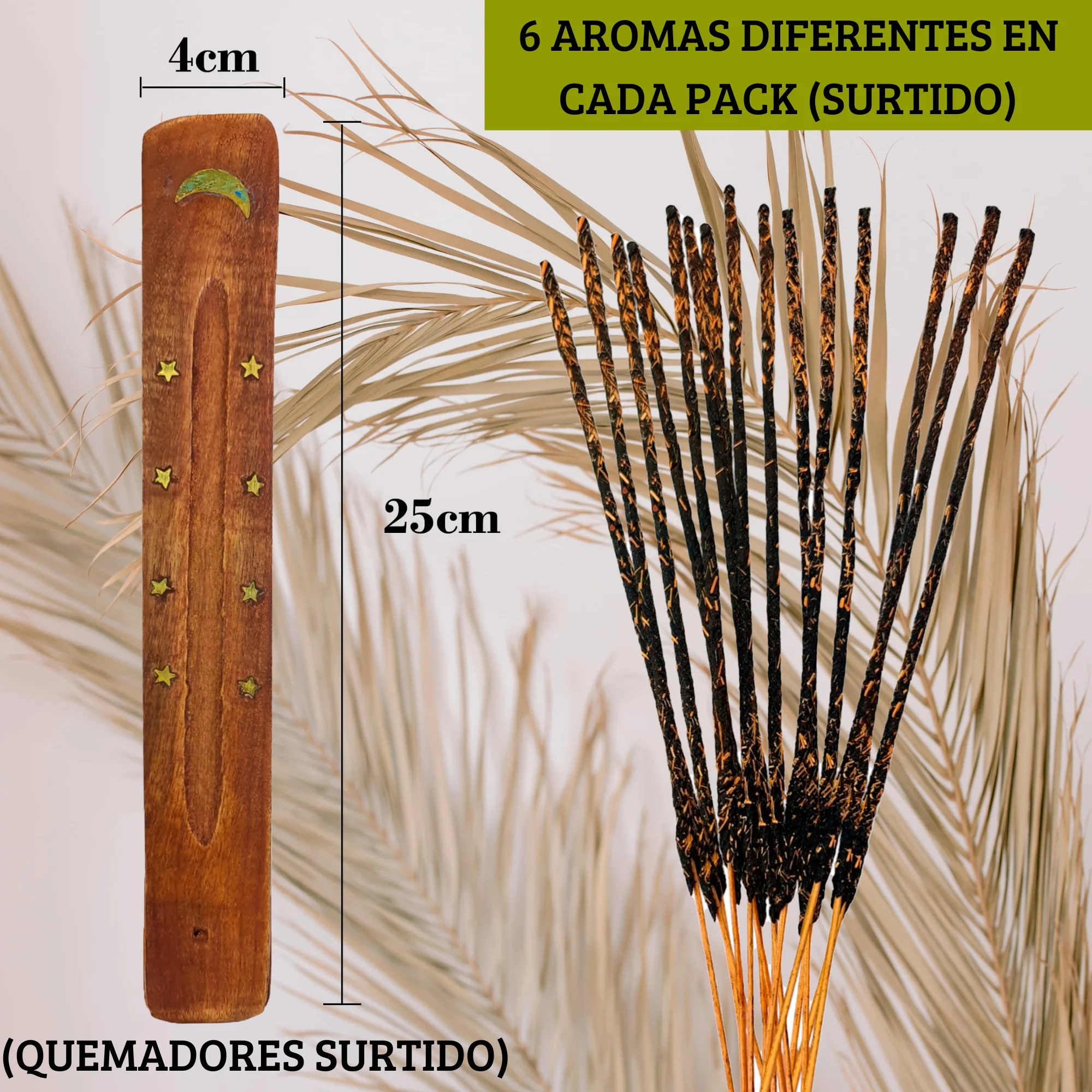 Prozenatur natural incense without toxins - assorted pack + free burner - relaxing aromas such as lavender, sandalwood, palo santo and more - ideal for yoga, meditation and wellbeing