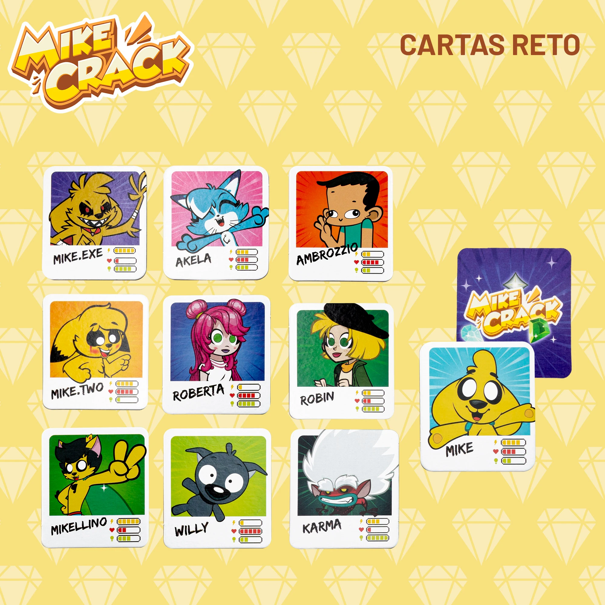 Mikecrack Official Board Game "Los Cristales Legendarios" for 2-4 Players, Easy to Learn Adventure Game for Ages 6+, Includes Board, Markers, Spinner, Challenges, and Figures, Ideal for Family Fun and Social Interaction.