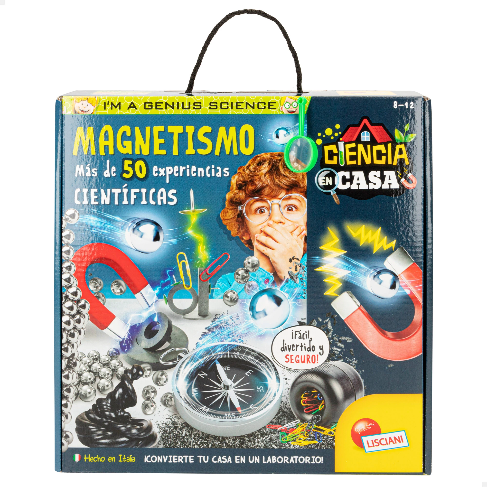 Laboratorio Lisciani I'm A Genius 50 experimentos científicos para niños sobre magnetismo. Regalos y juguetes de ciencia infantiles +8 años