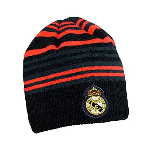 Real Madrid Gorro Rayas  Producto Oficial - Niño (Talla única)
