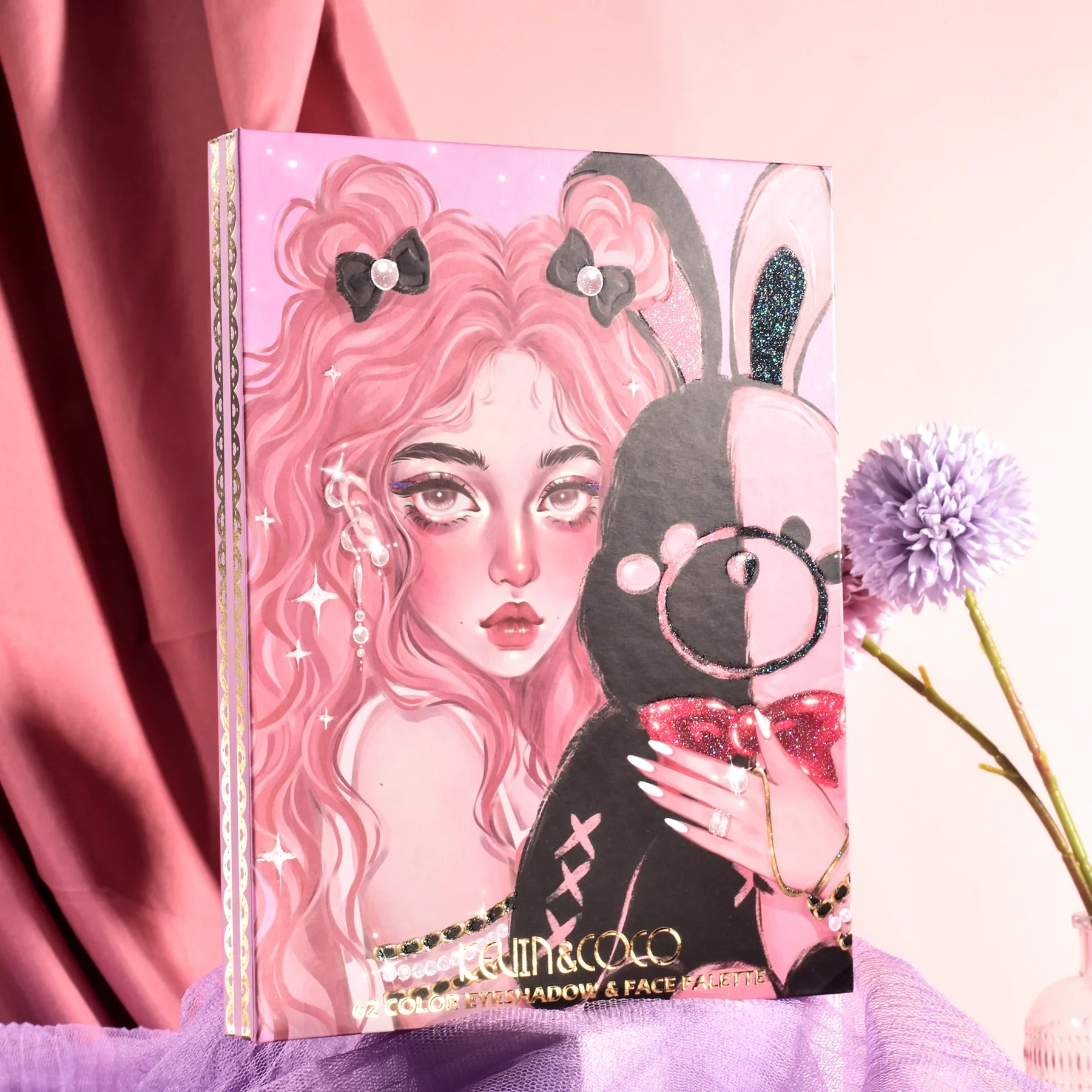 Kevin & coco bunny girl 62 colors makeup palette set