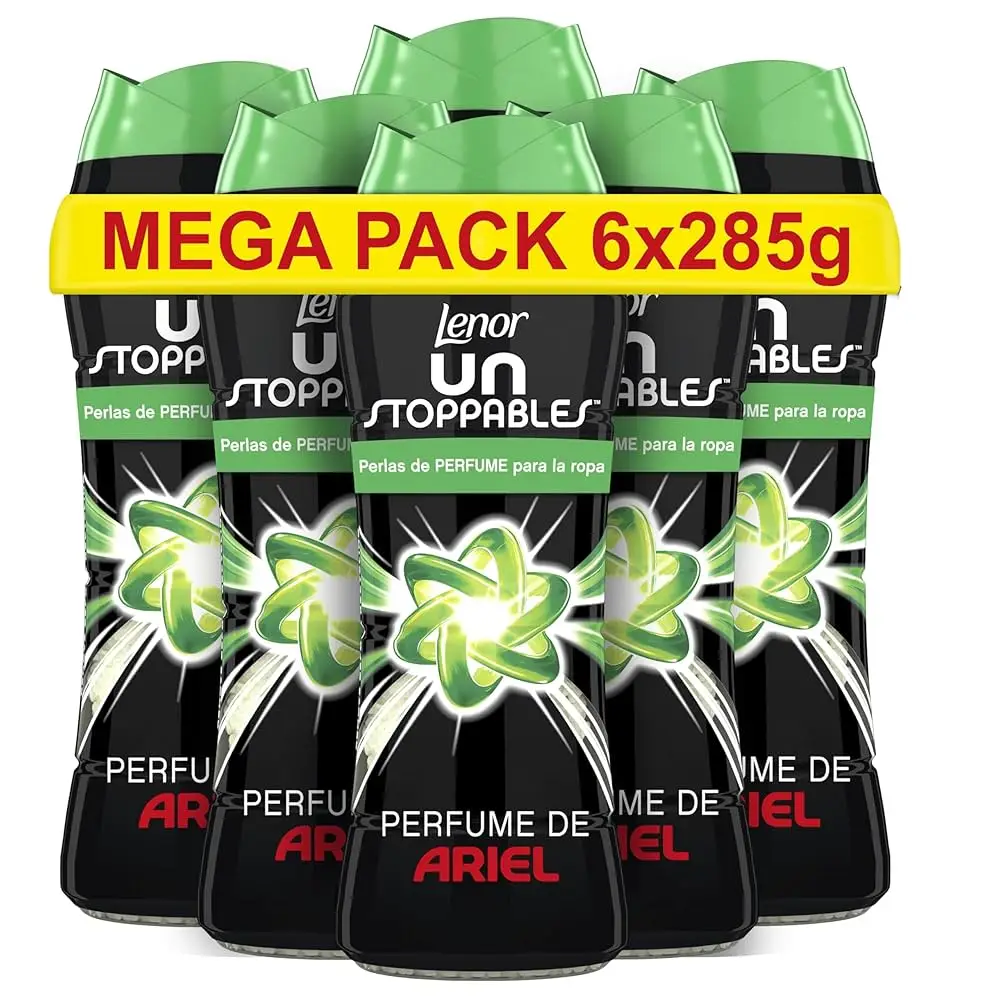 PACK de 6 - Lenor Unstoppables Perlas Lavadora Perfumadas,93- 127 Lavados 285 g, Suavizante Para