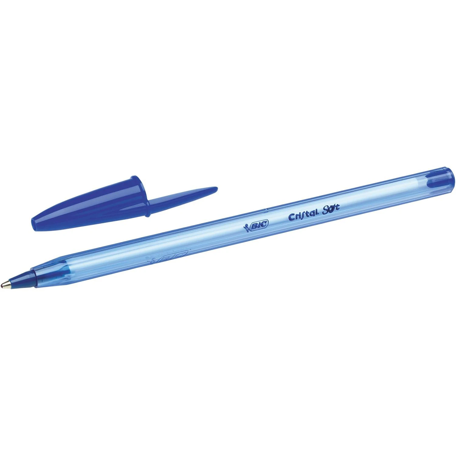Bic cristal soft ballpoint pen medium point (1.2 mm) blue (box of 50 units.)