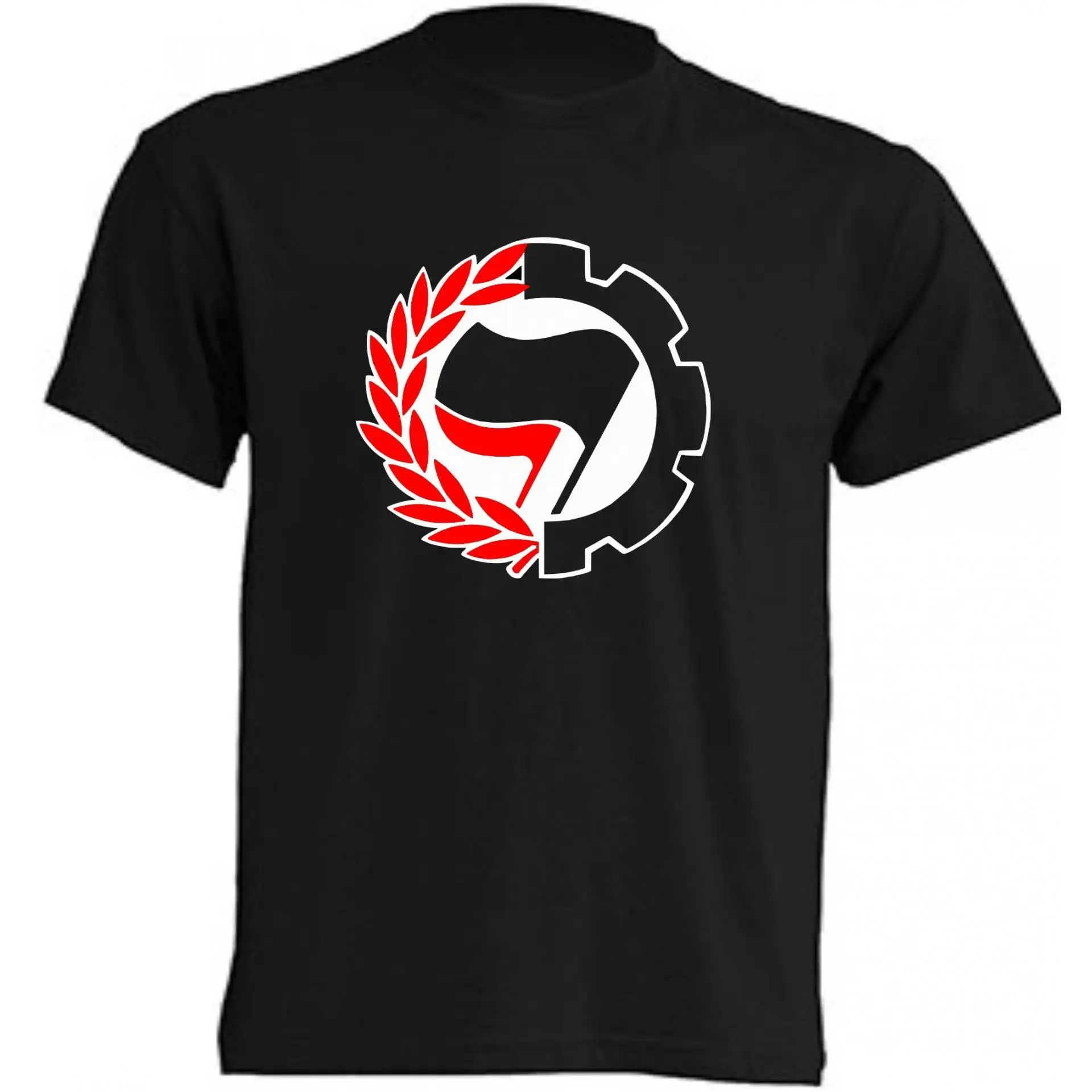 Antifascist Action T-Shirt |   Cotton |   Short Sleeve - Tubular Fabric, Without Side Seams. - Smooth Point